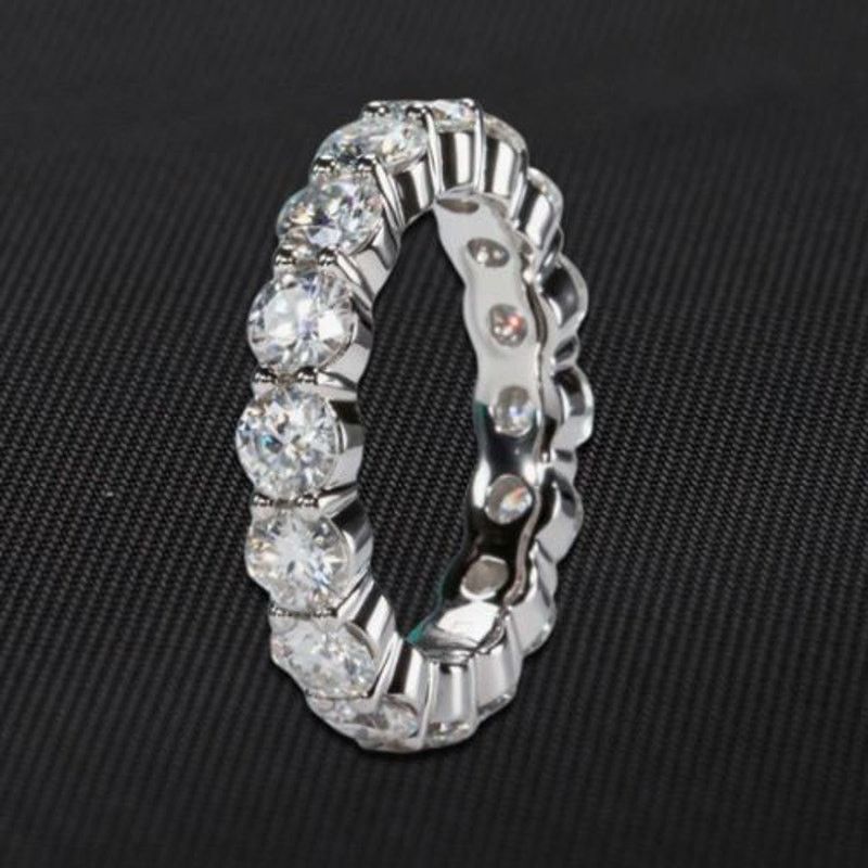 Other Round Moissanite Ring Full Eternity Band Tennis 9 NWT Size ONE SIZE - 2 Thumbnail
