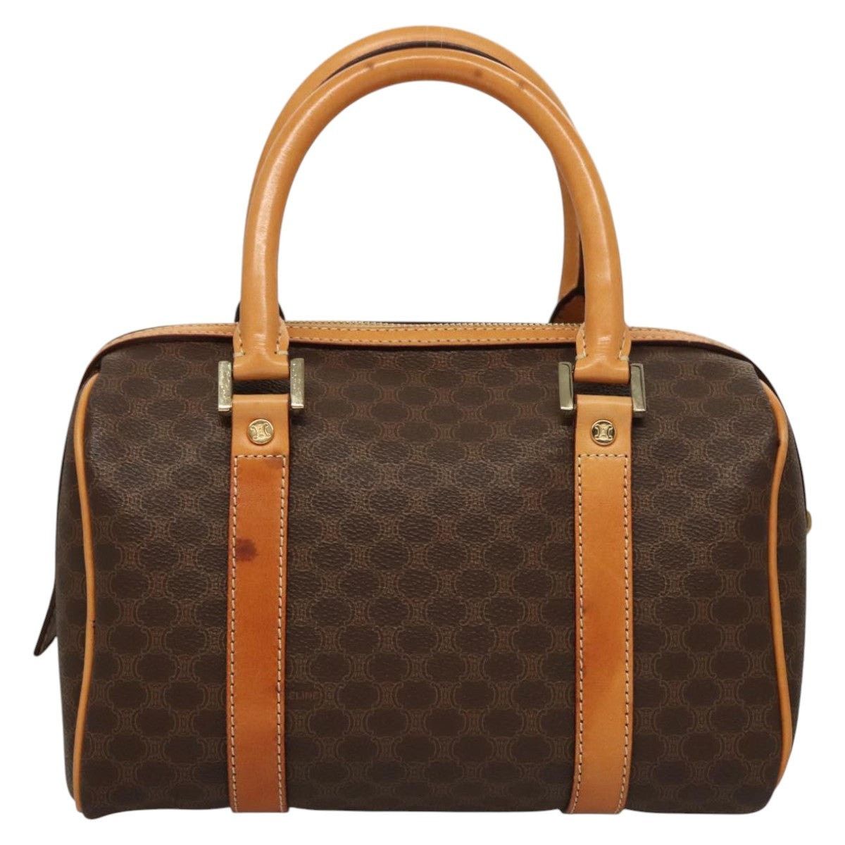 Celine CELINE Macadam Canvas Hand Bag Pvc Leather Brown Gold Size ONE SIZE - 3 Thumbnail