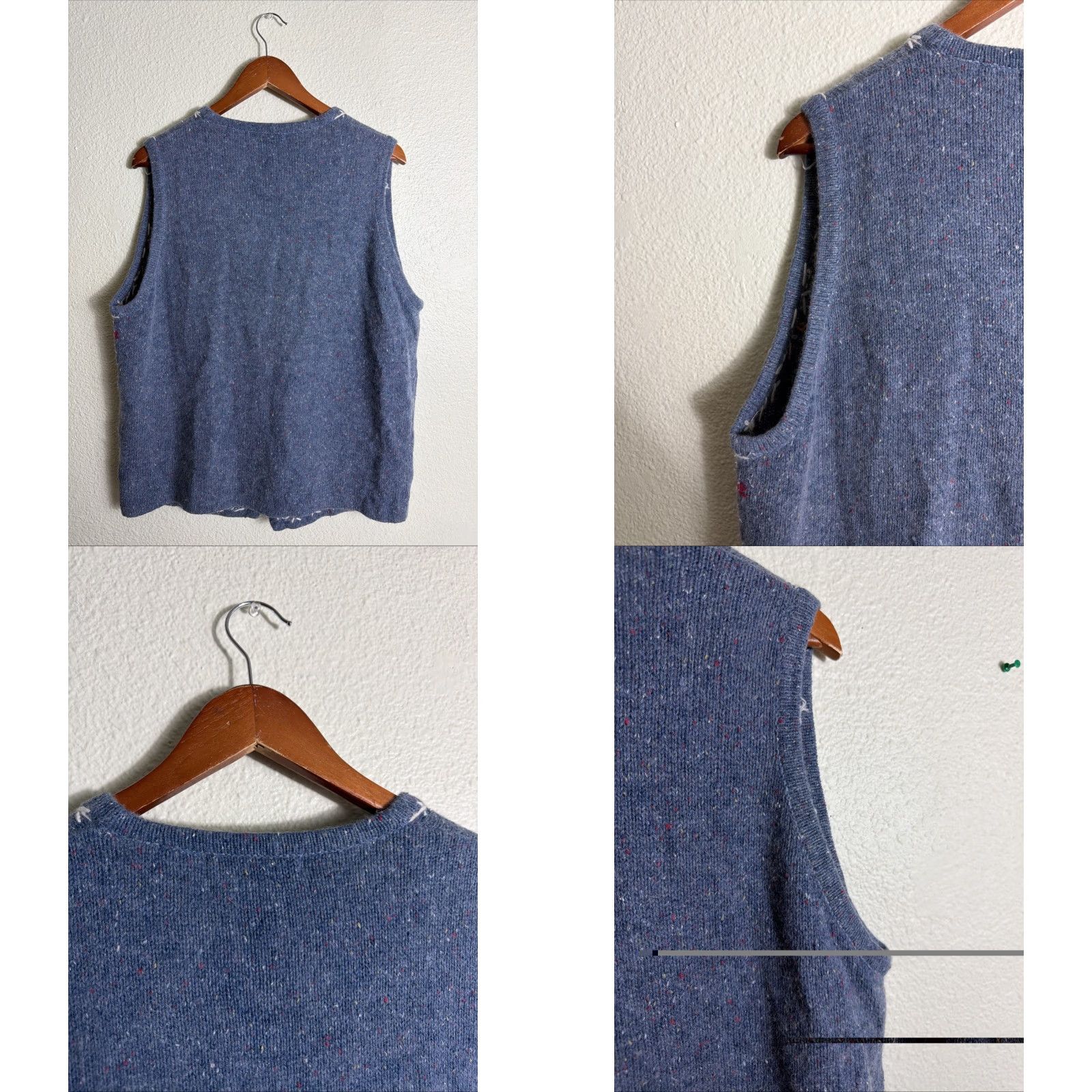 Vintage VINTAGE Victoria Jones Snowman Wool Button XL Blue Vest Sweater Womens Size XL / US 12-14 / IT 48-50 - 9 Thumbnail