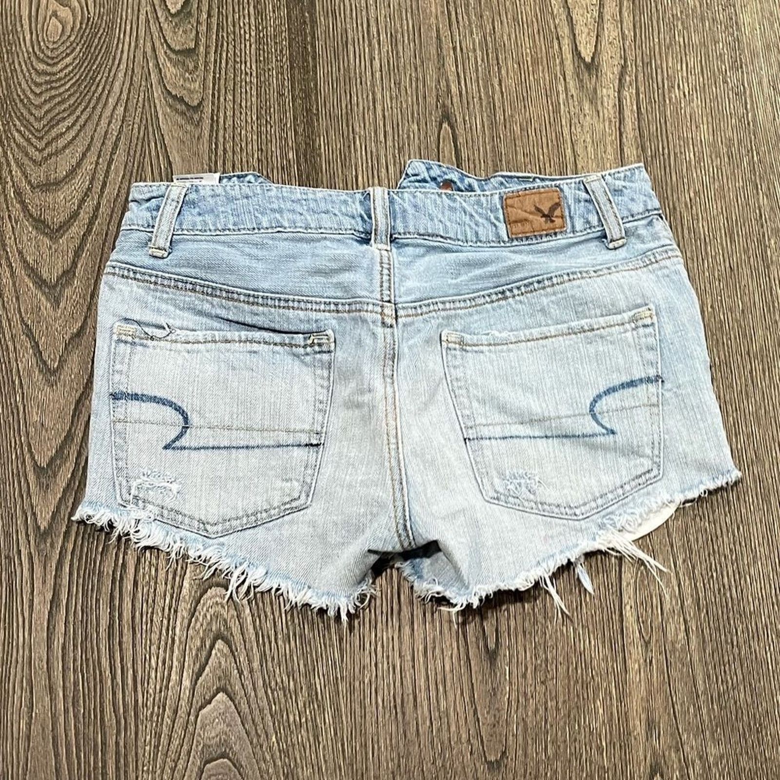 American Eagle Outfitters American Eagle Womens Cut-Off Jean Short Distressed Size 0 Size 25" / US 0 / IT 36 - 4 Thumbnail