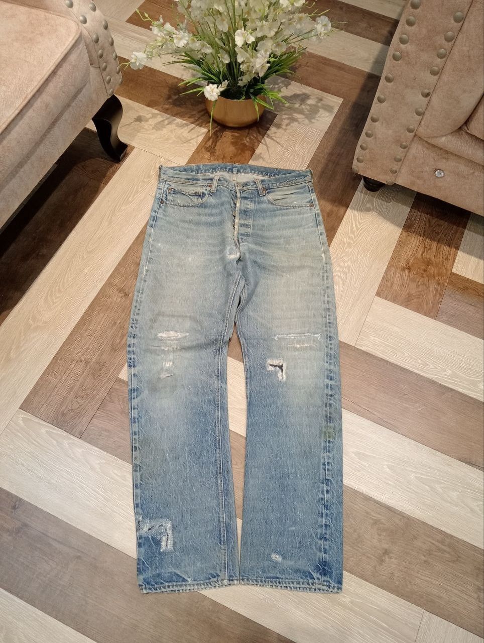 Levi's LEVI'S VINTAGE 501 REDLINE TOP #6 SELVEDGE DISTRESSED DENIM Size US 34 / EU 50 - 1 Thumbnail