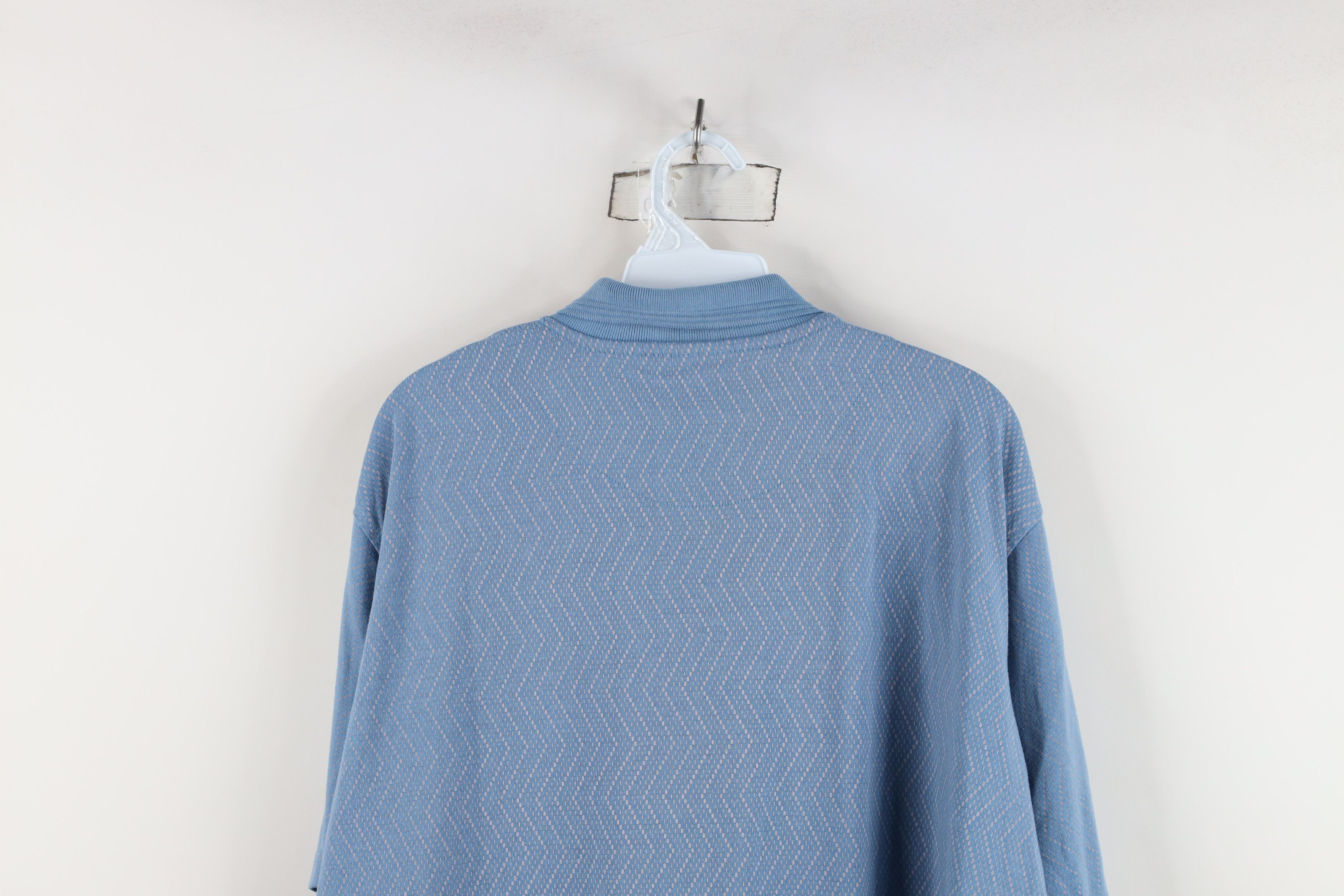 Vintage Vintage 90s Streetwear Zig Zag Wavy Knit Pullover Polo Shirt Size US XXL / EU 58 / 5 - 11 Thumbnail