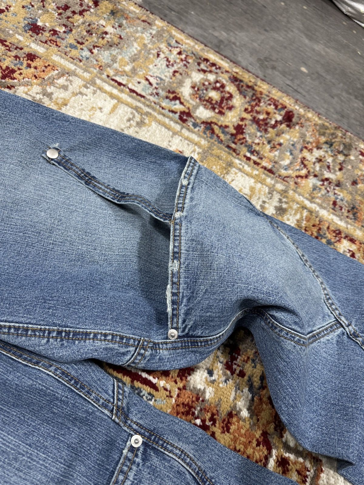 Japanese Brand ᶠᵃⁿᶜʸᵍᵘʸ BNWT Y2K Baggy Washed Denim Jeans Wide leg vintage Size US 31 - 4 Thumbnail