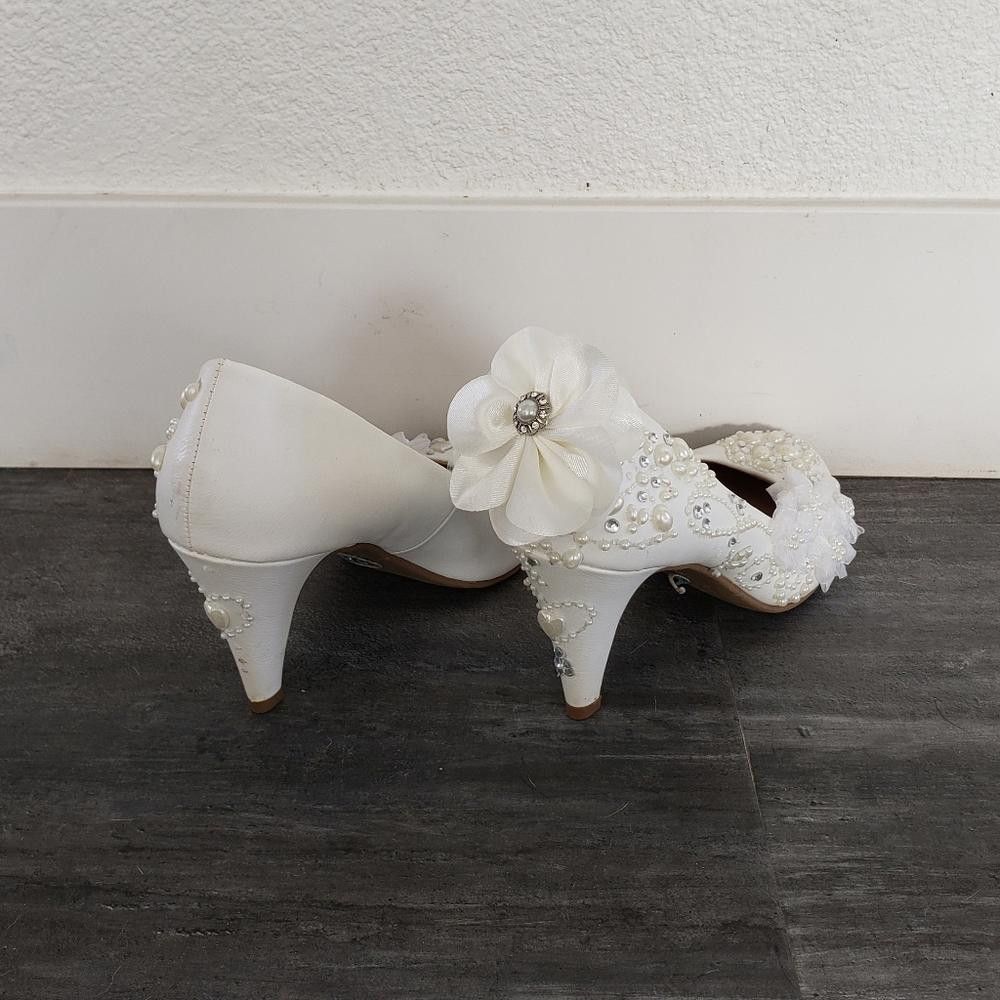 American Rag White Custom Bling Detailed American Rag Heels Size US 7.5 / IT 37.5 - 4 Thumbnail