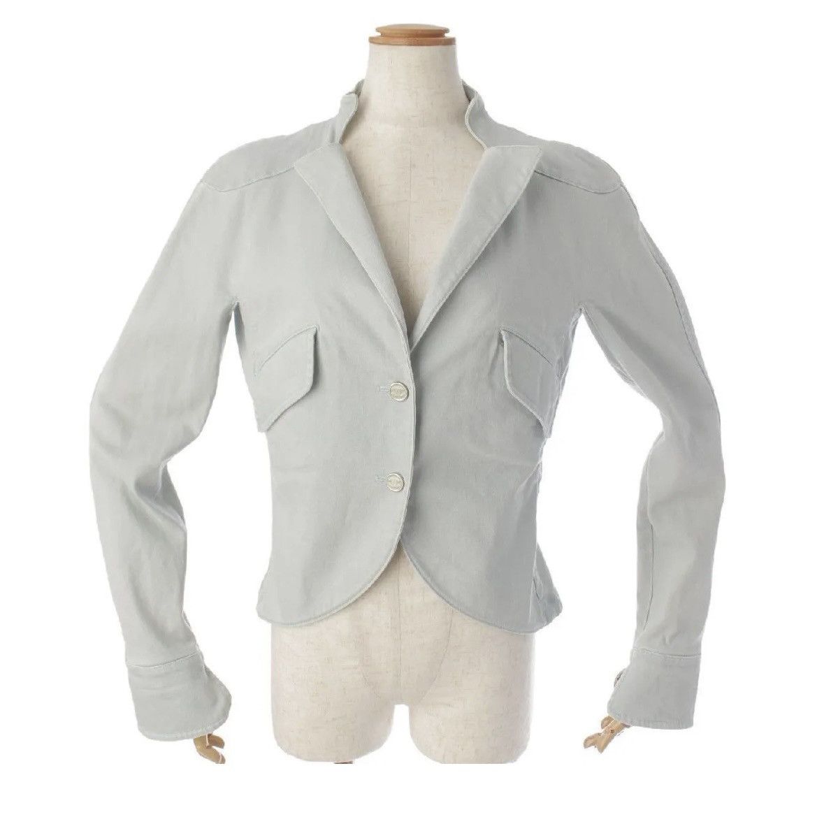 Chanel Chanel P22901 Cocomark Denim Cotton Jacket WomenLight Blue Size S / US 4 / IT 40 - 1 Thumbnail