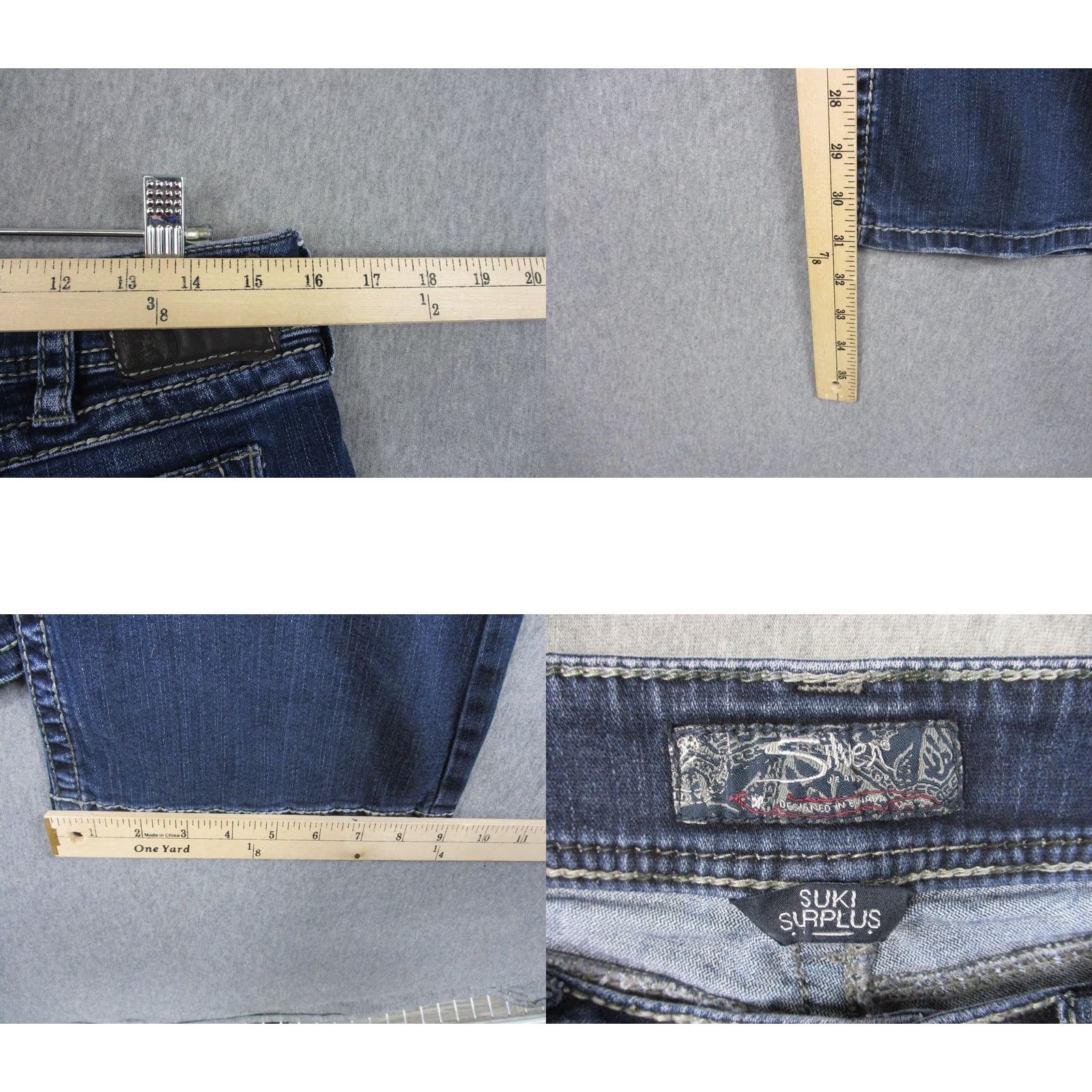 Silver Jeans Co. Silver Jeans Co Suki Surplus Womens Jeans W30 L32 Blue Mid Rise Bootcut Shoes/Denim 5-Pocket Embroidered Distressed Vintage No N/A Size 30" / US 8 / IT 44 - 9 Thumbnail