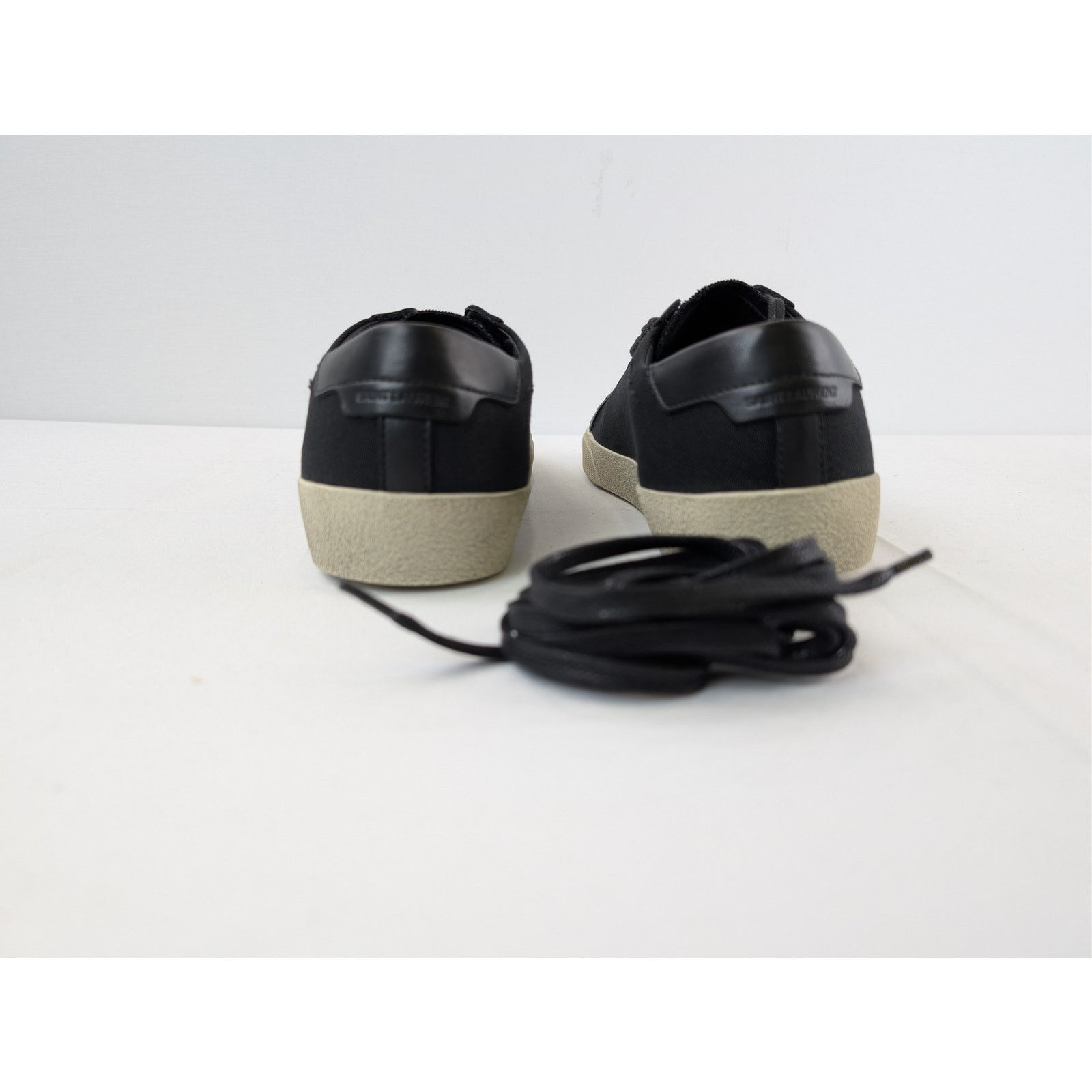 Saint Laurent Paris o1rshd1 SL06 Signa Low Top Sneakers in Black Size US 12 / EU 45 - 11 Thumbnail