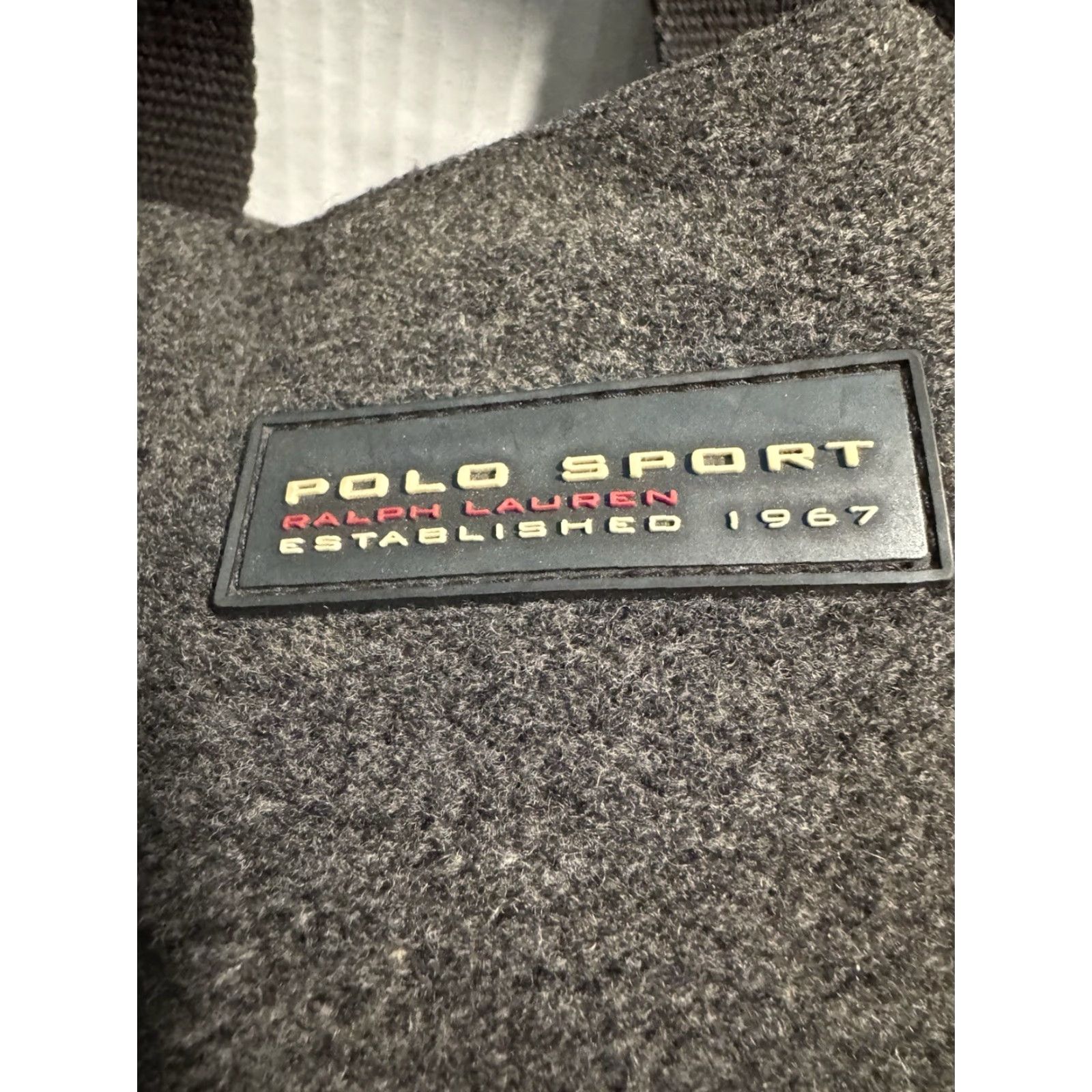 Vintage VINTAGE Polo Sport Ralph Lauren Wool Blend Tote Bag Grey 90s Y2K Streetwear Womens Medium Black Gray Logo Wool Exterior Knit Travel Casual Tote Size ONE SIZE - 7 Thumbnail