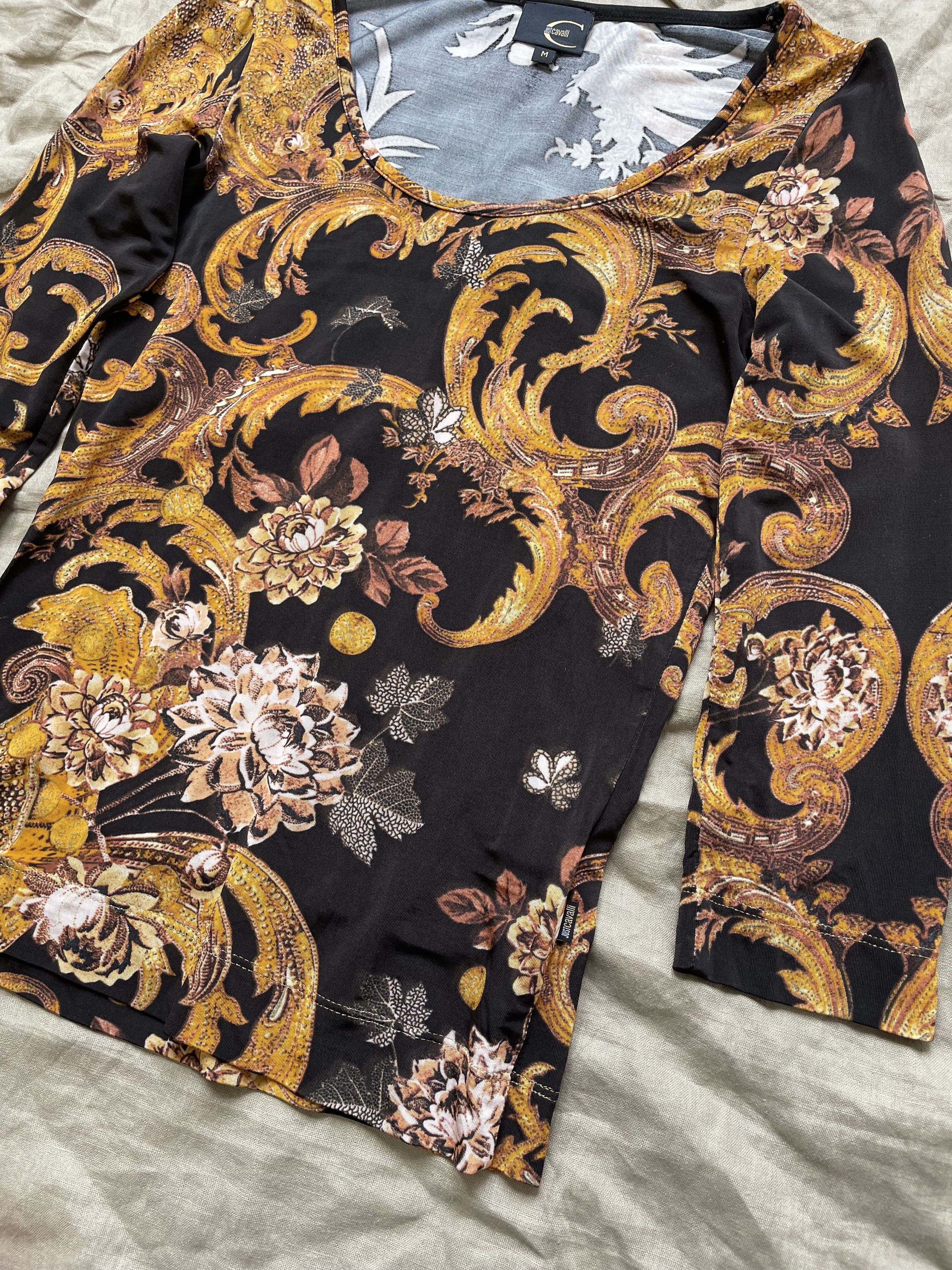 Just Cavalli Just Cavalli Rayon Printed Pattern Top Blouse 6937AC Size M / US 6-8 / IT 42-44 - 6 Thumbnail