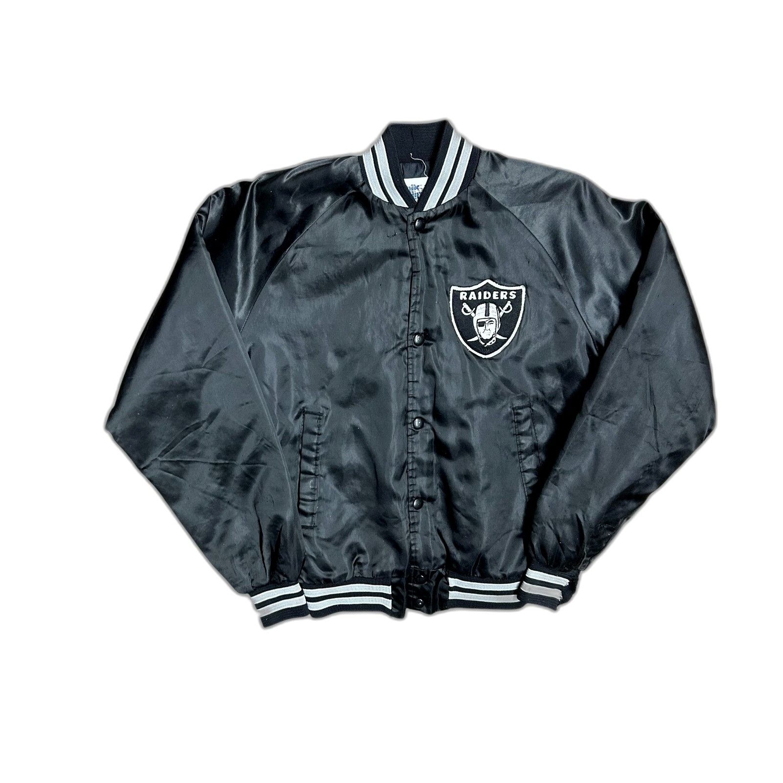 Chalk Line Vintage 80's NFL Raiders Chalk Line Satin Jacket Medium Blac Size US M / EU 48-50 / 2 - 4 Thumbnail