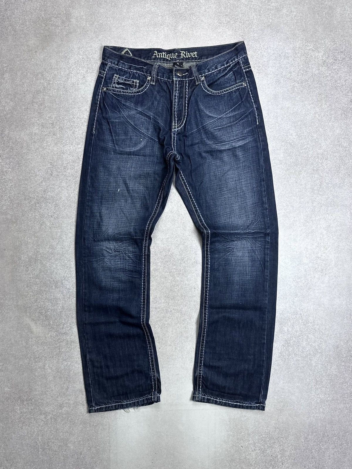Affliction Antique Rivet Studded Distressed Jeans Size US 34 / EU 50 - 2 Thumbnail