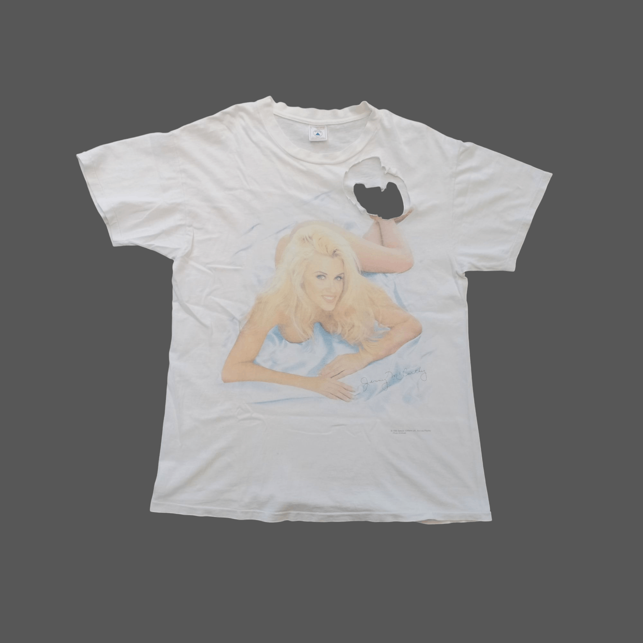 Playboy × Vintage Vintage 1996 Jenny McCarthy Playboy Promo T Shirt Size US L / EU 52-54 / 3 - 1 Thumbnail