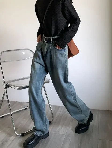 Japanese Brand VIBE American retro wide-leg loose all-match straight jeans Size US 32 / EU 48 - 8 Thumbnail