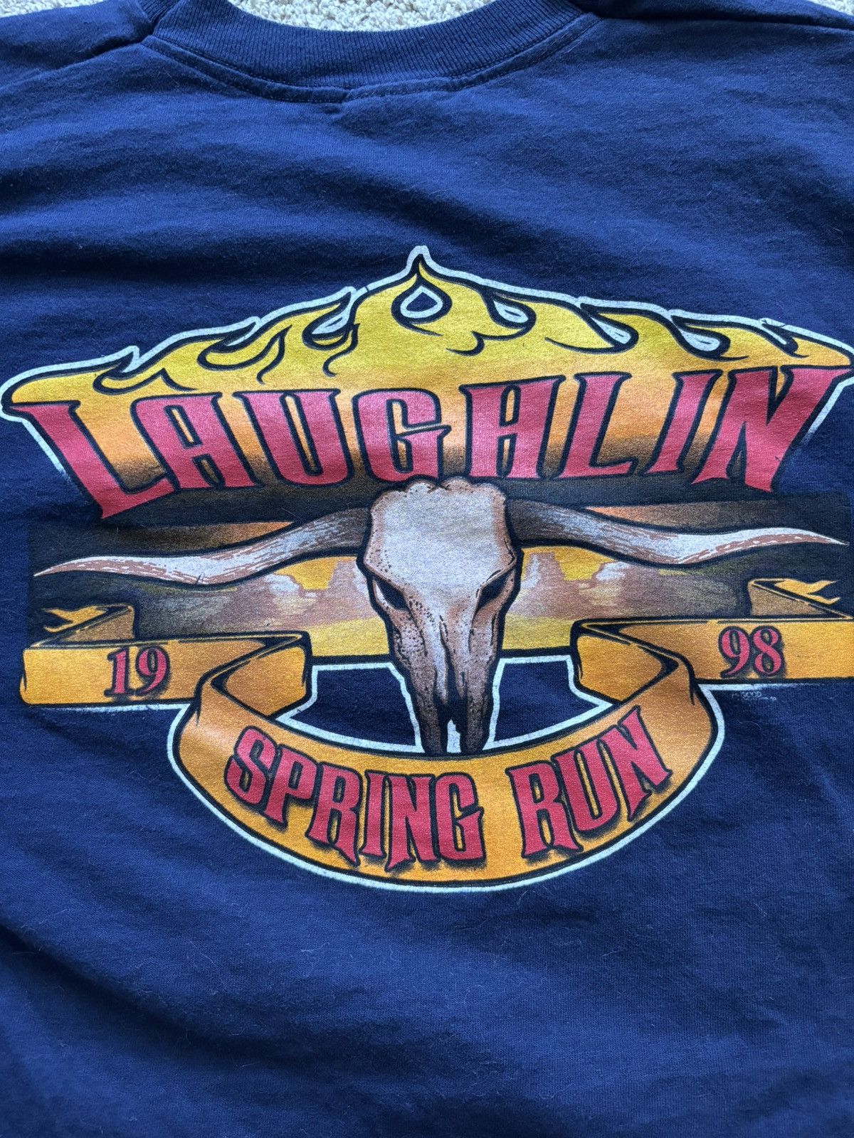 Fruit Of The Loom Vintage Laughlin Spring Run Tee Size US XL / EU 56 / 4 - 5 Thumbnail