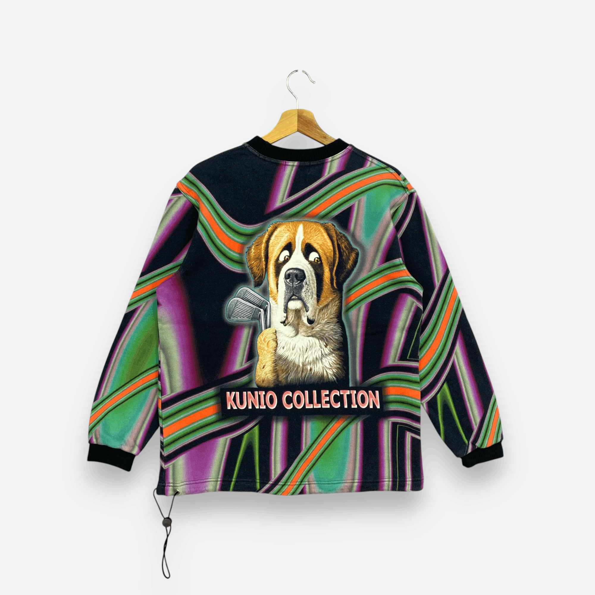 Vintage Y2K AOP Kunio Sato Pullover Sweatshirt Dog Golf Art