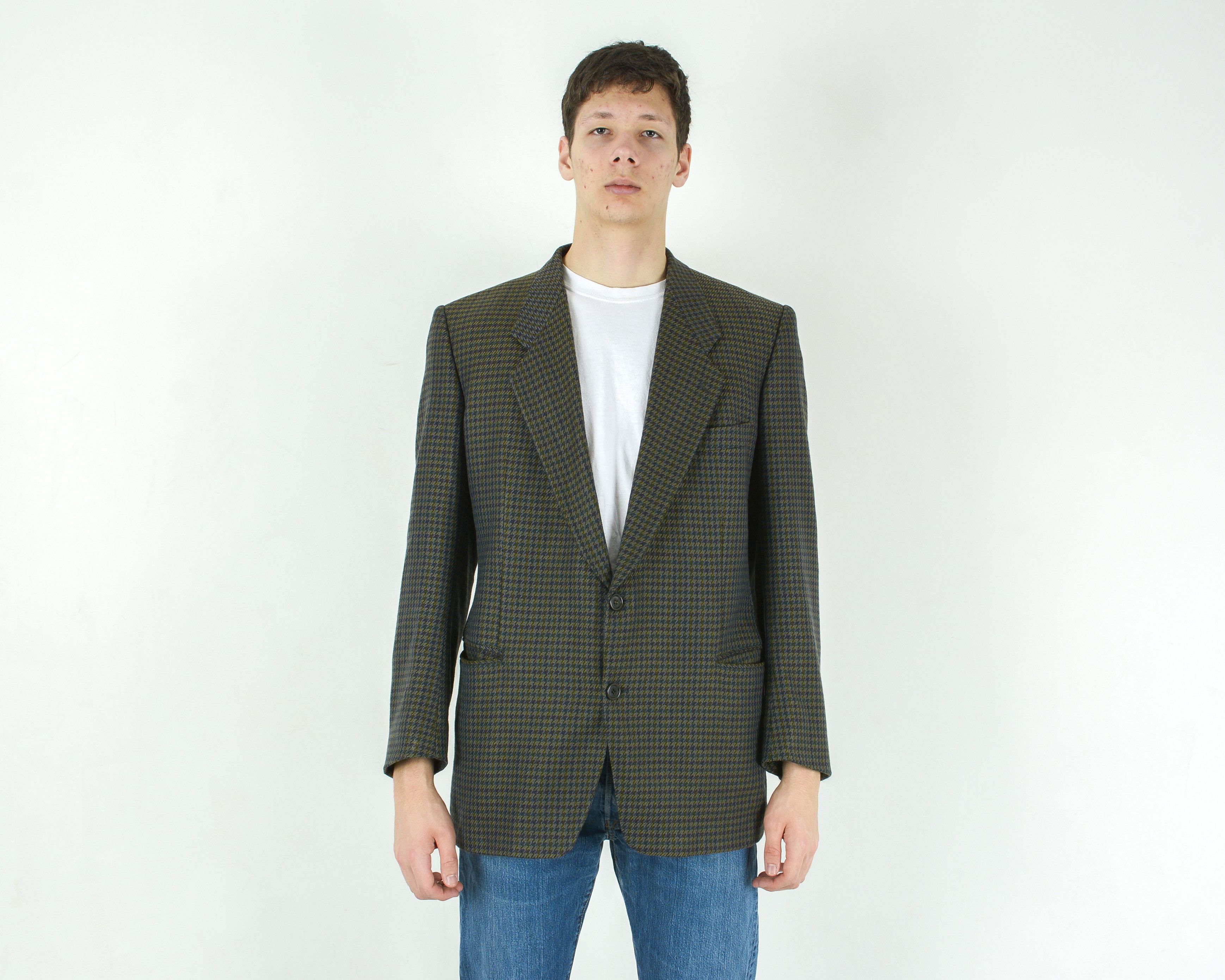 Hugo Boss Blazer Uk 46 Us Tweed Cashmere Suit Jacket Sport Coat Formal Size 46R - 1 Thumbnail