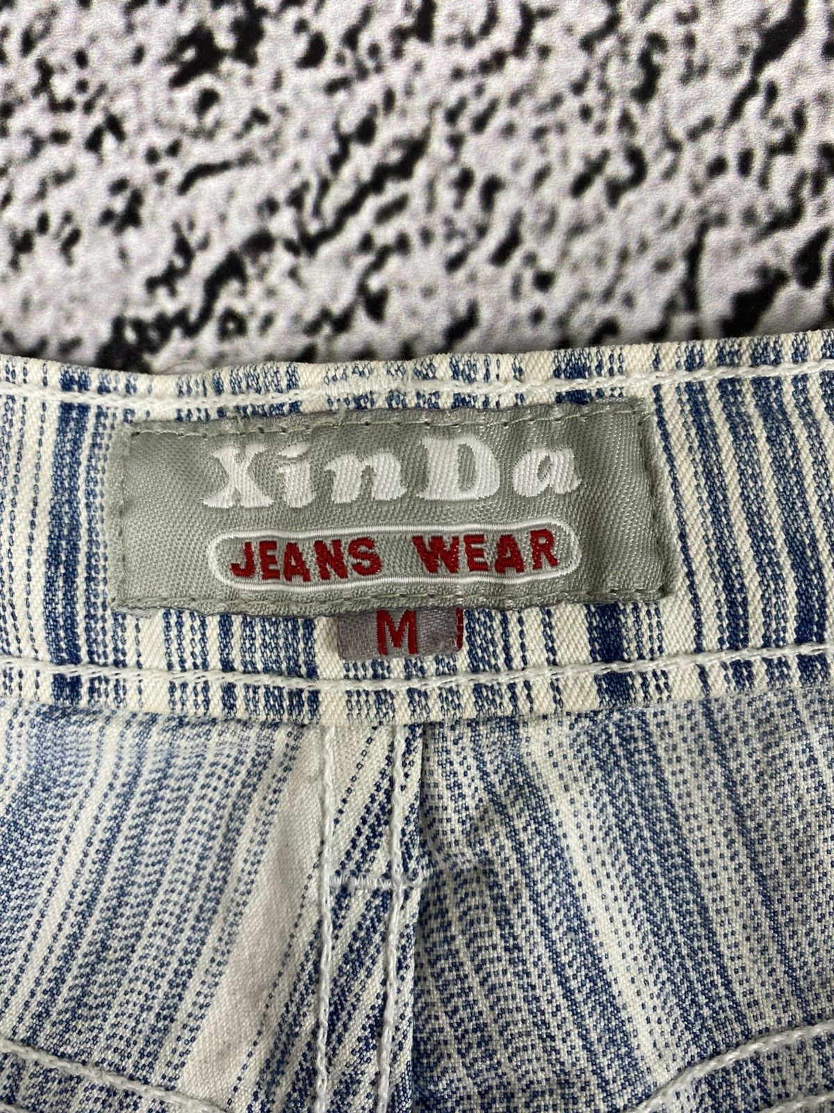 Vintage Vintage Y2K striped flared low rise jeans unisex 00s style Size US 30 / EU 46 - 7 Thumbnail