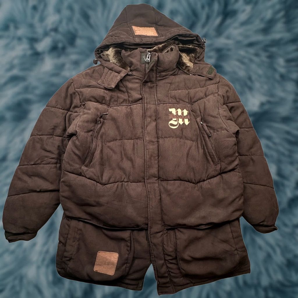 Vintage VINTAGE Makaveli Tupac Parka Brown Puffer Jacket Mens XL Hooded Heavyweight Long Coat Jacket Size US XL / EU 56 / 4 - 1 Thumbnail