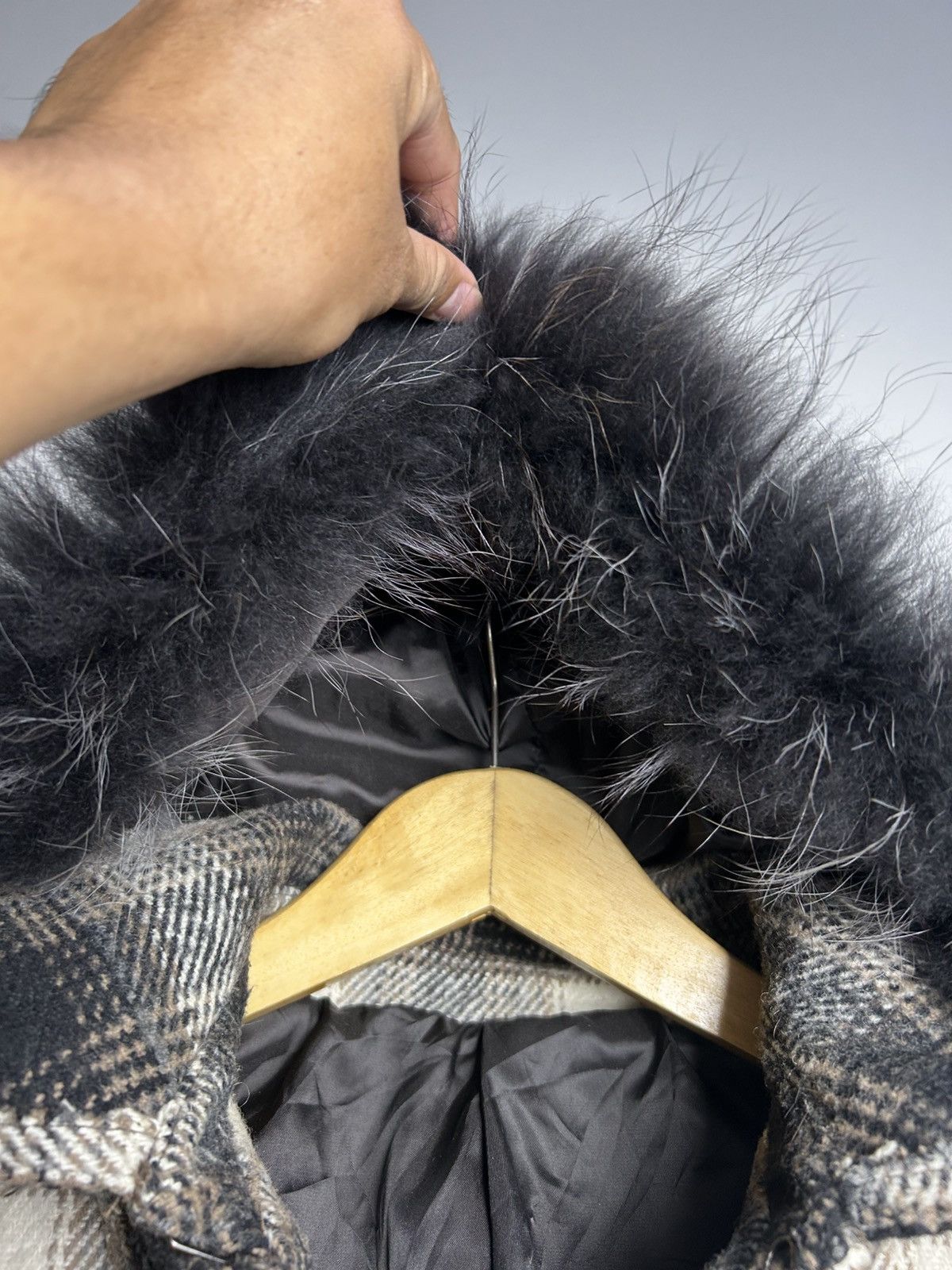 PPFM PPFM Studded Logo Fur hoodie Tartan Jacket Size US L / EU 52-54 / 3 - 8 Thumbnail