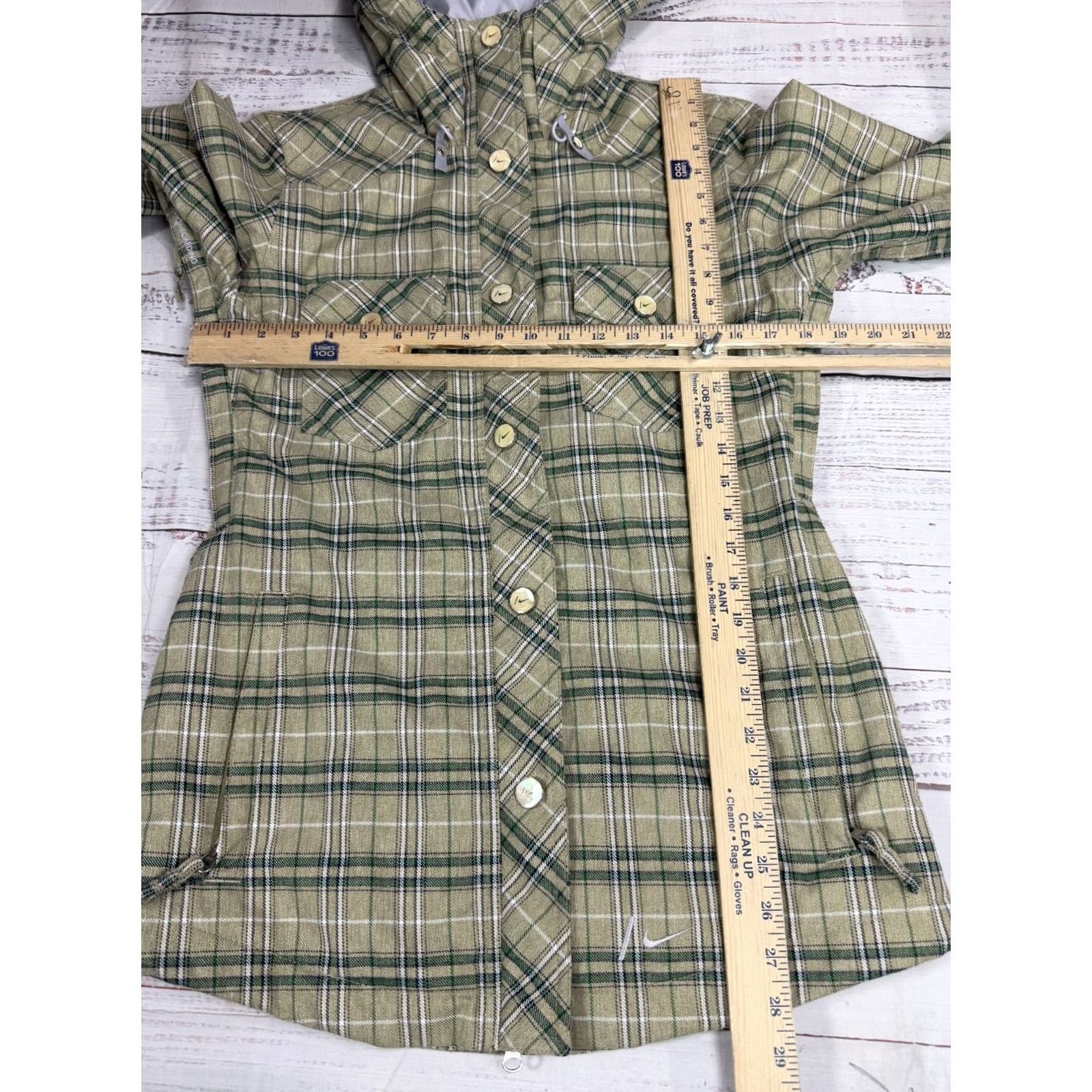 Nike Nike Snowboarding Women's Green Plaid Hooded Jacket Sz S Parka Size S / US 4 / IT 40 - 2 Thumbnail