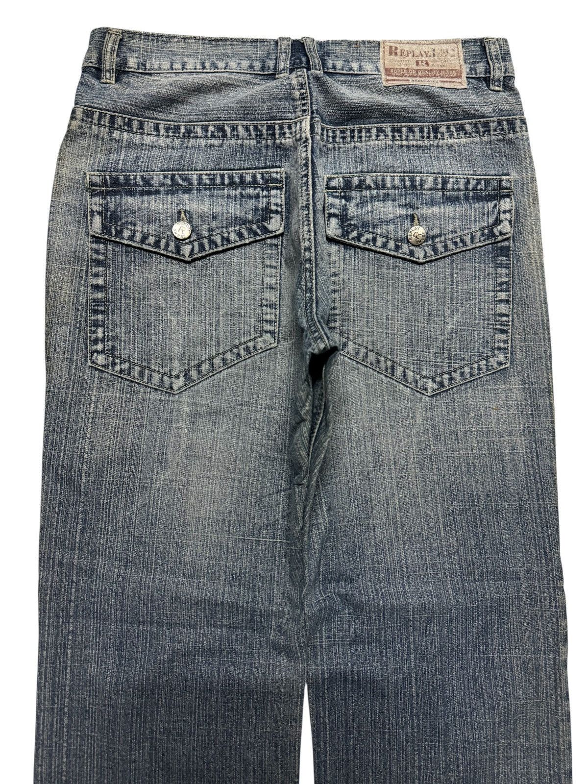 Vintage 💥VINTAGE💥REPLAY BAGGY RUSTY MUD-WASHED BLUE DENIM JEANS Size US 30 / EU 46 - 9 Thumbnail