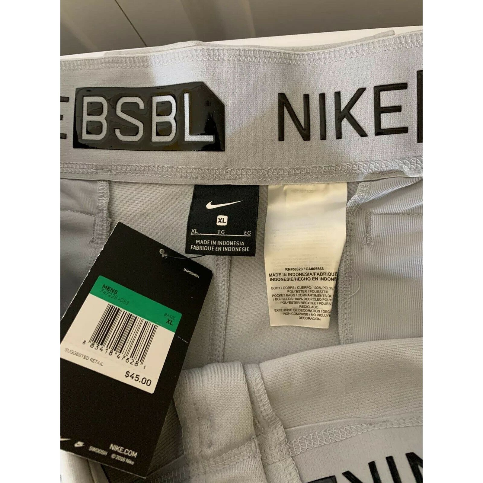 Nike New Nike BSBL Mens Baseball Pants Sz L Gray Red 747225-053 N Size US 34 / EU 50 - 2 Thumbnail
