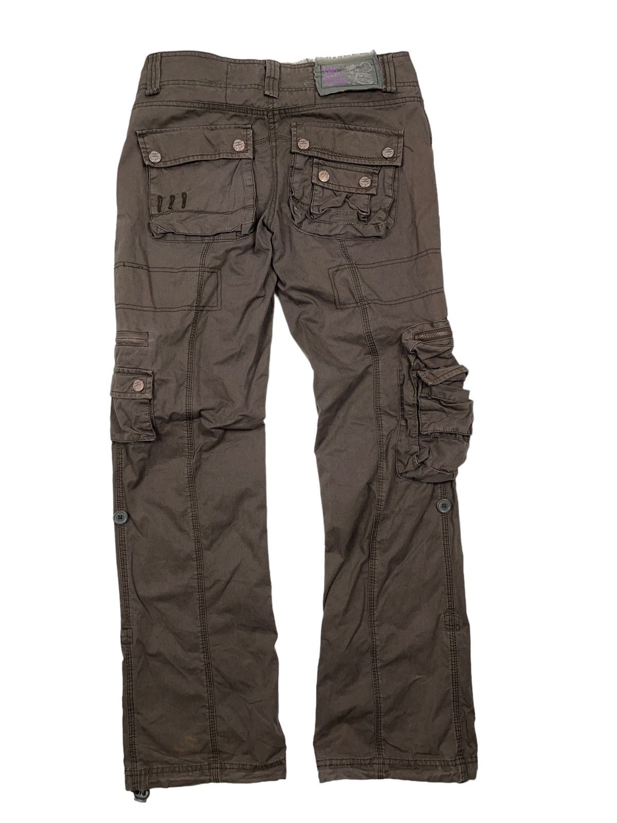 Japanese Brand Vintage y2k Brown Cargo Pants 3d Pockets Japanese Size 26" / US 2 / IT 38 - 2 Thumbnail