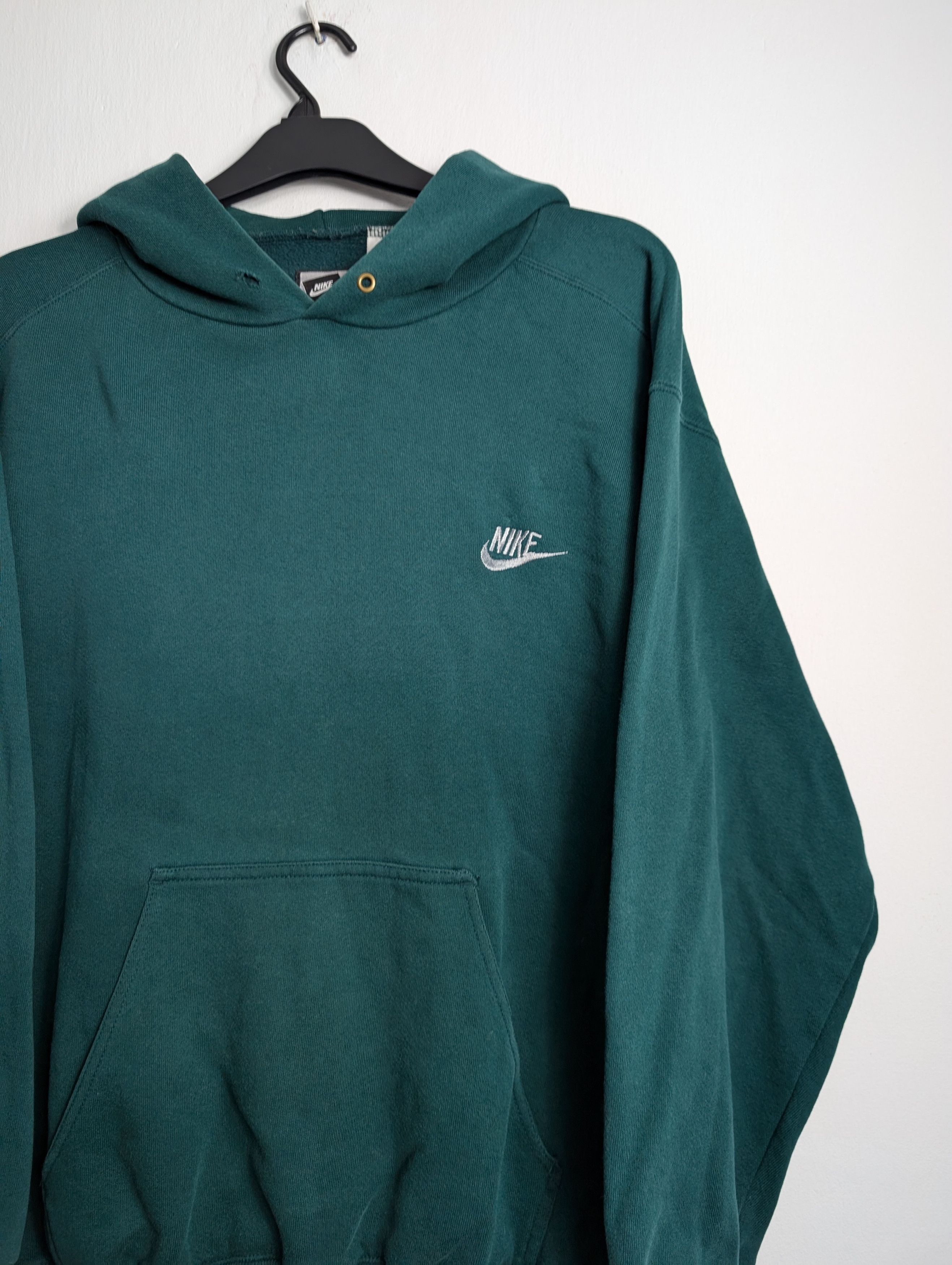 Nike Vintage 90s Nike Embroidered Hoodie Boxy Y2K Retro Green Size US M / EU 48-50 / 2 - 2 Thumbnail