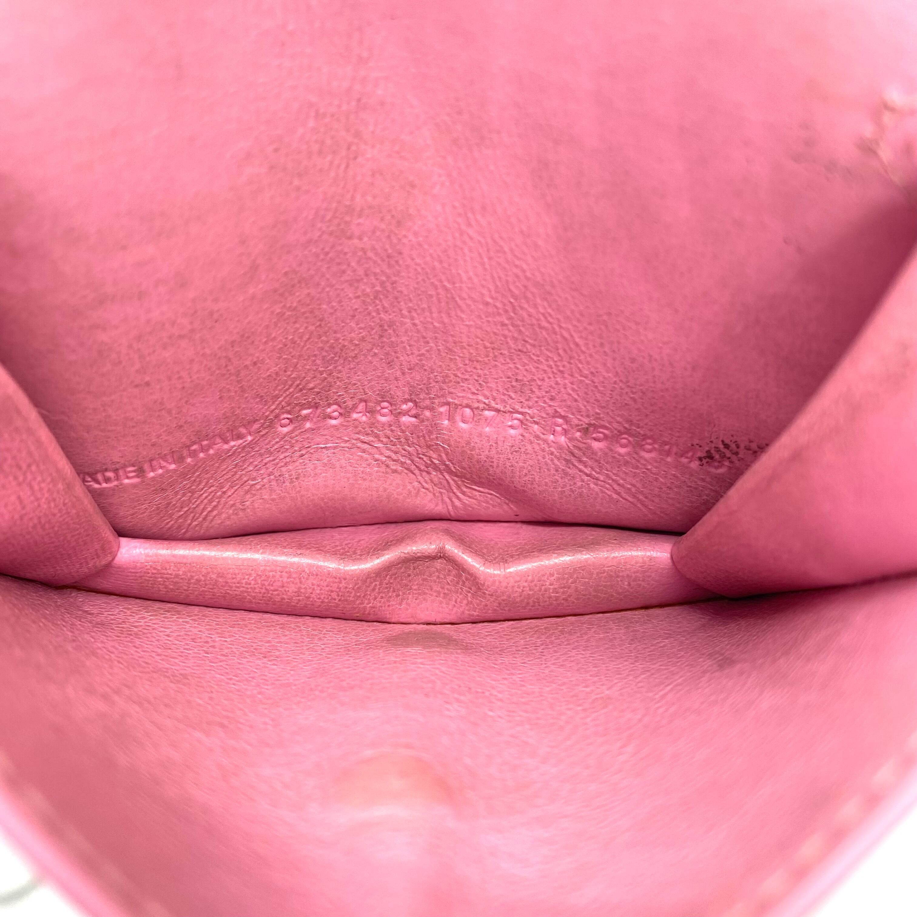 Balenciaga Balenciaga Leather Folding Wallet Black Pink Size ONE SIZE - 7 Thumbnail