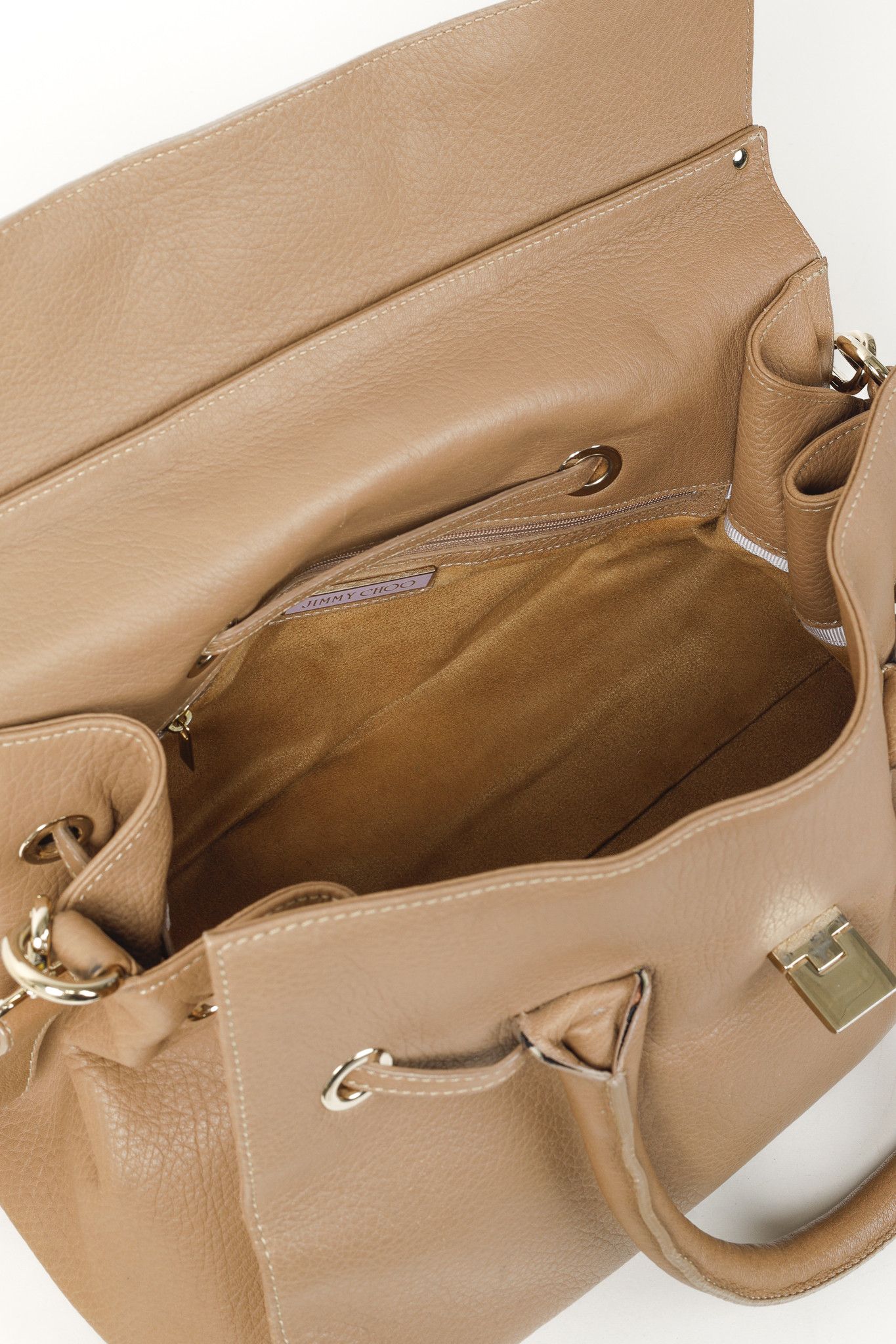 Jimmy Choo Jimmy Choo Grainy Calf Large Rosalie Satchel Bag in Nude Size ONE SIZE - 11 Thumbnail