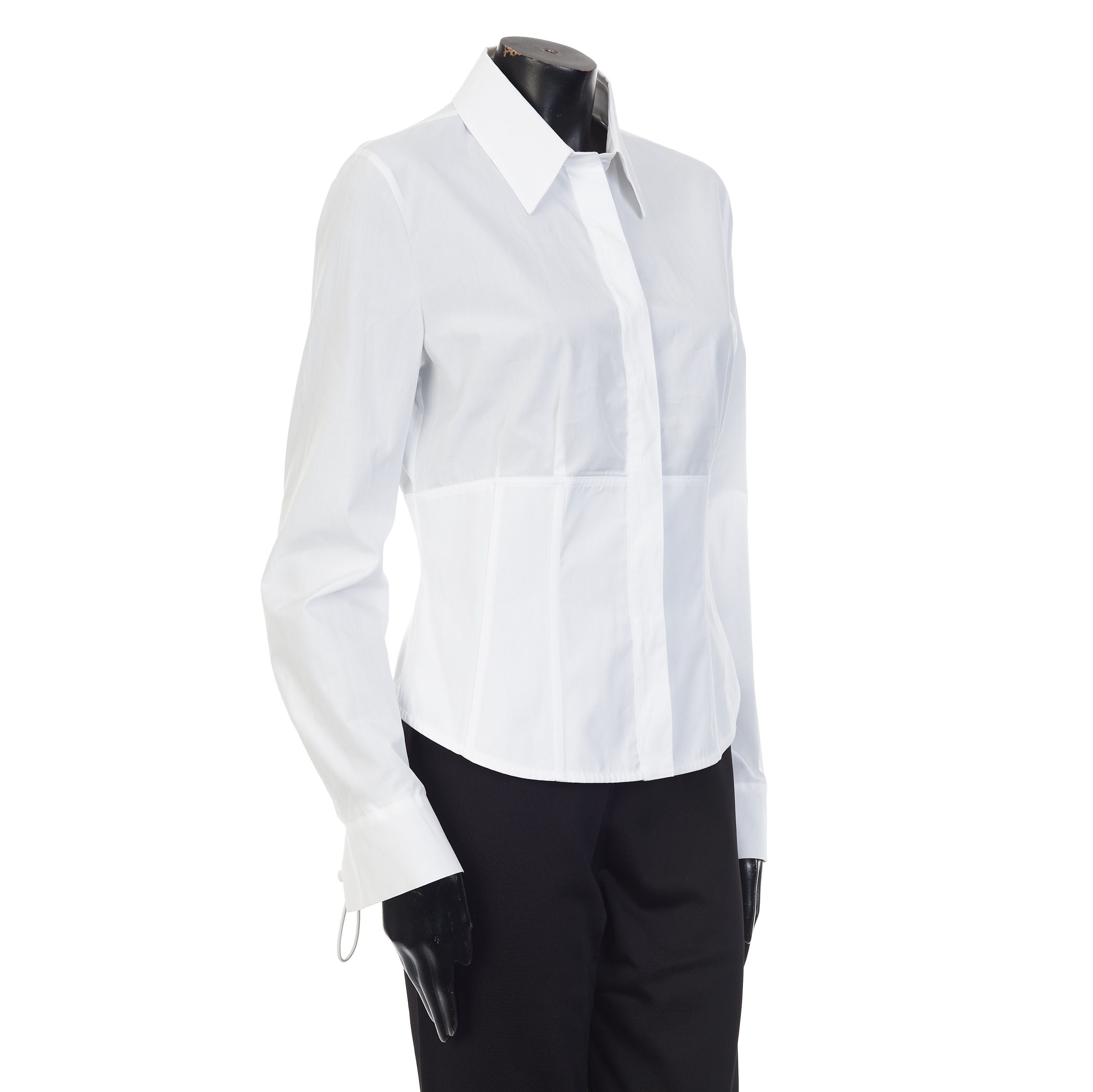 White Long-sleeved Cotton Shirt