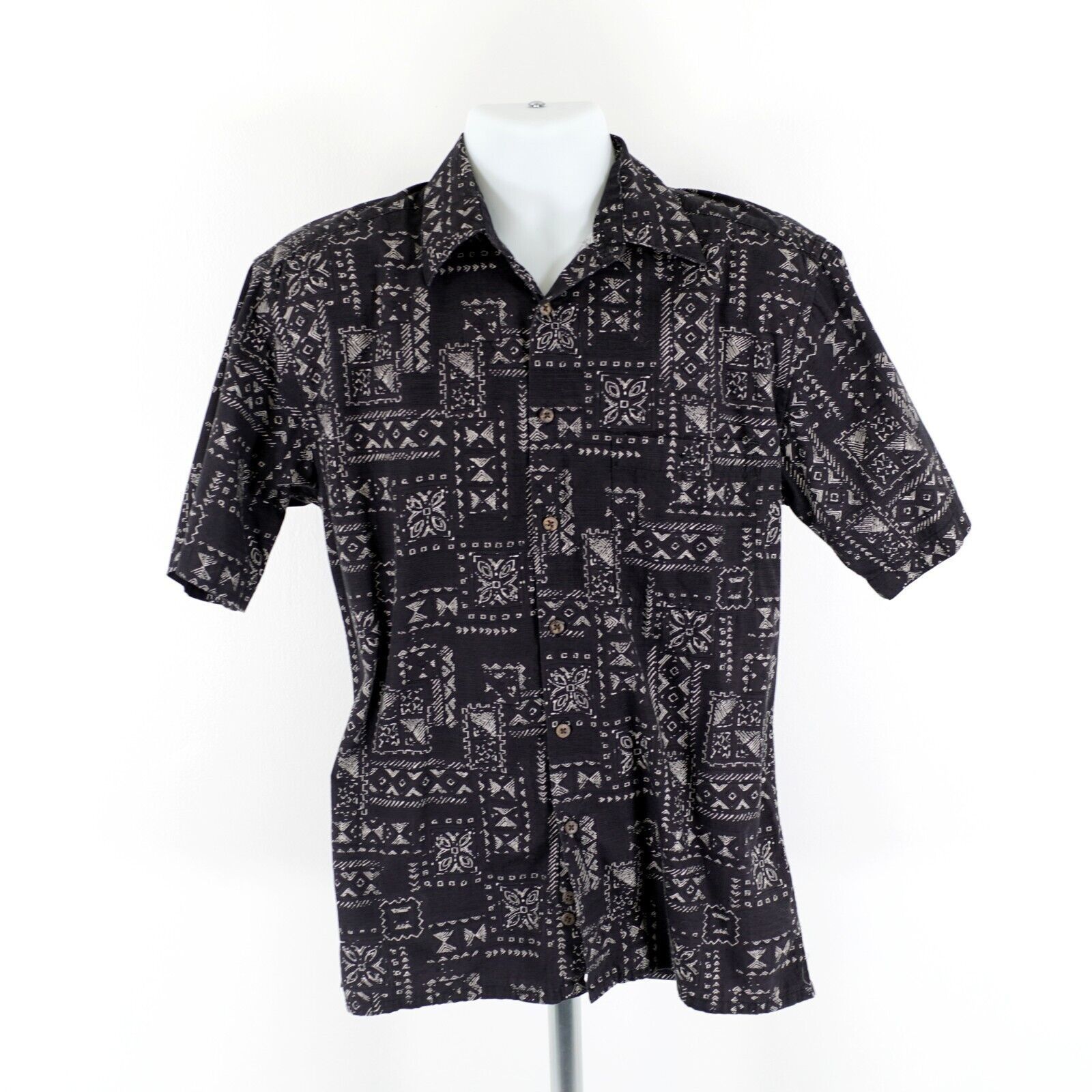 Pierre Cardin Pierre Cardin Black Tan Floral Aztec Short Sleeve Button Fro Size US S / EU 44-46 / 1 - 1 Thumbnail