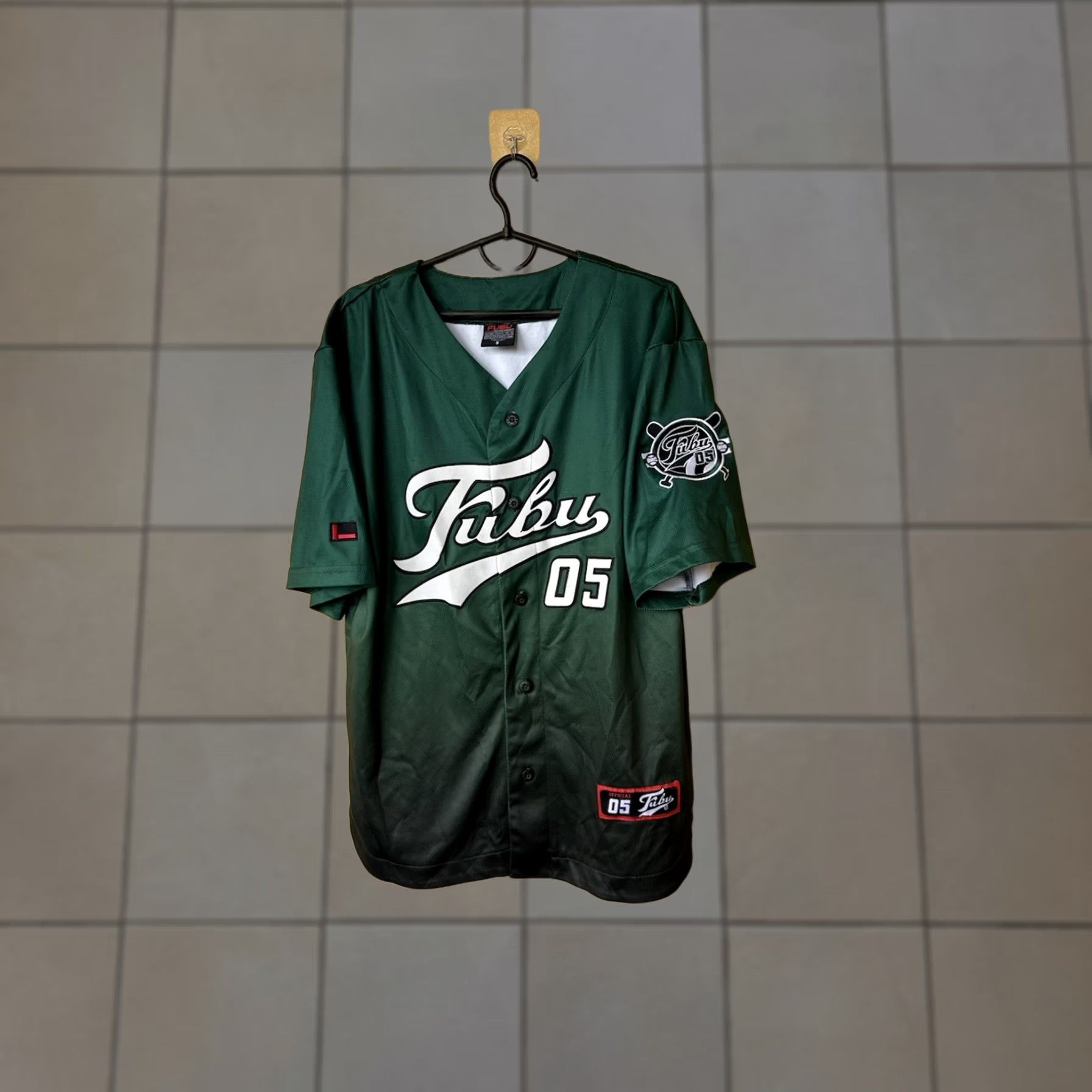 Fubu OG 90s FUBU Dirty South Woven Jersey in Black and Orange