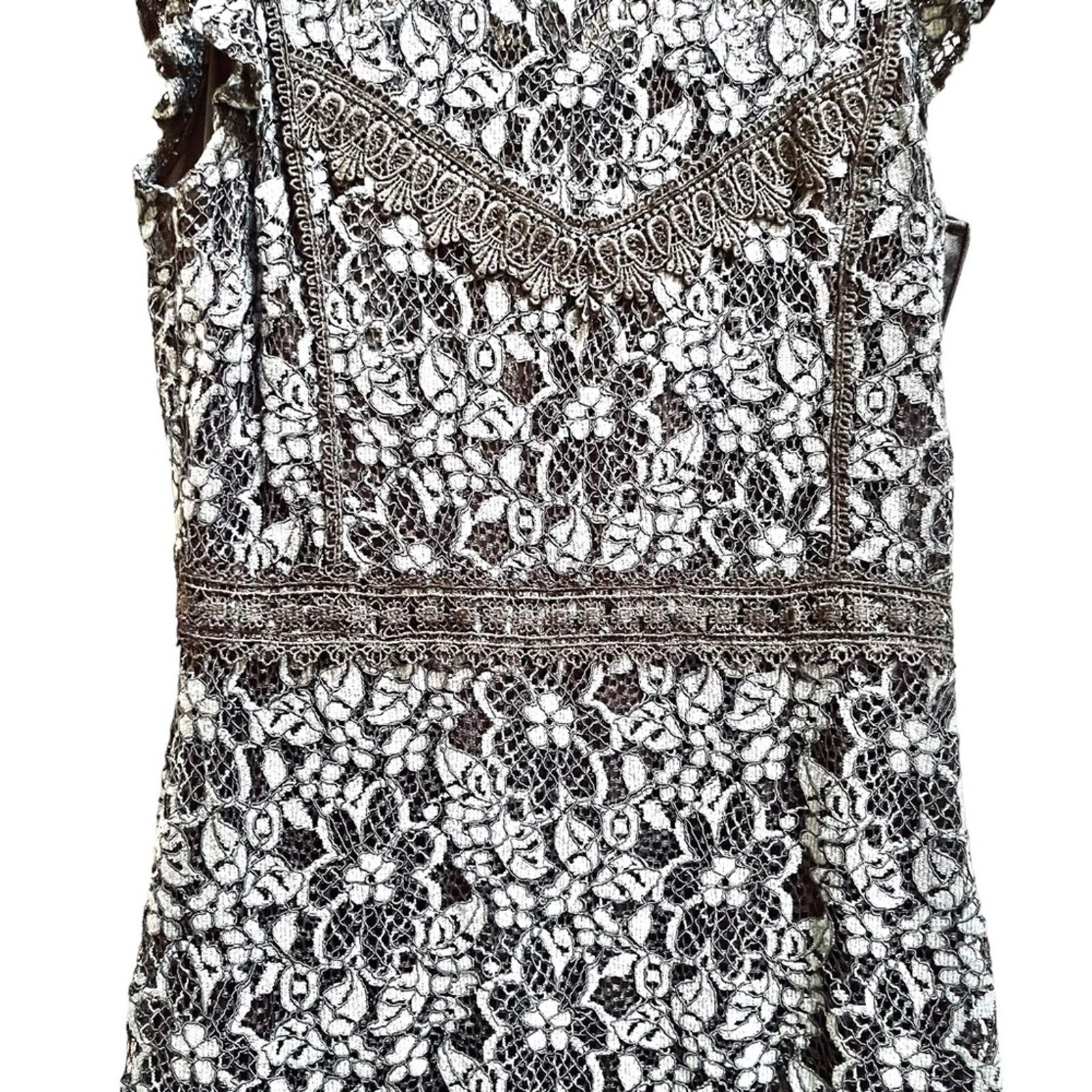 Zara green black contrasting lace dress size Large -  threedaughtersproperties.com