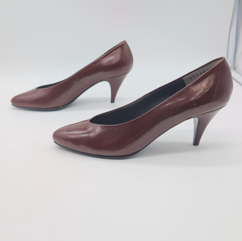 Vintage Elegant Sperandi Sz 8 Brown Leather Pumps Vintage 80s Like Size US 8 / IT 38 - 5 Thumbnail