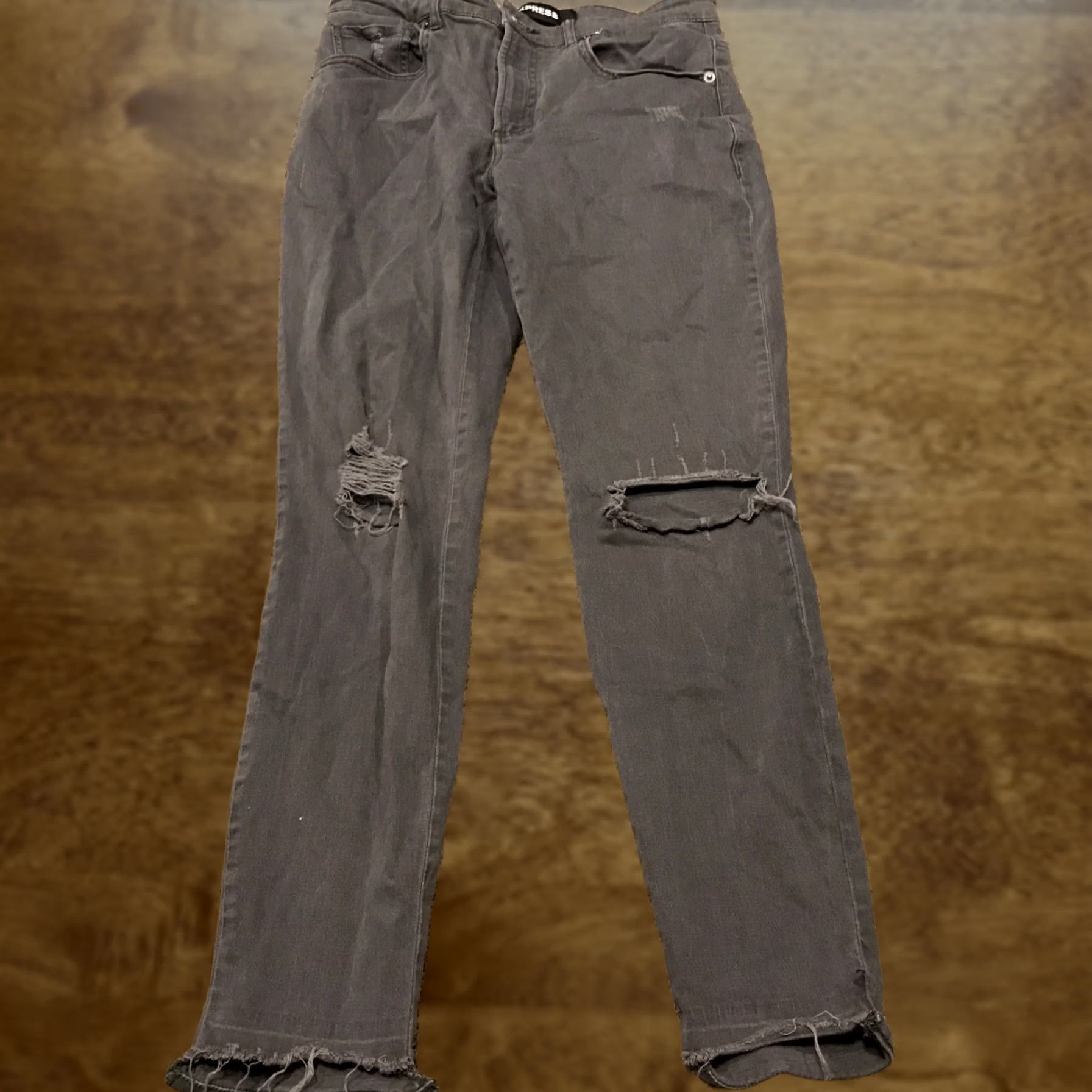 Express Express Women Size 4 Stretch Ankle Leggings Denim Jeans Charcoal B2 Size 27" / US 4 / IT 40 - 1 Thumbnail
