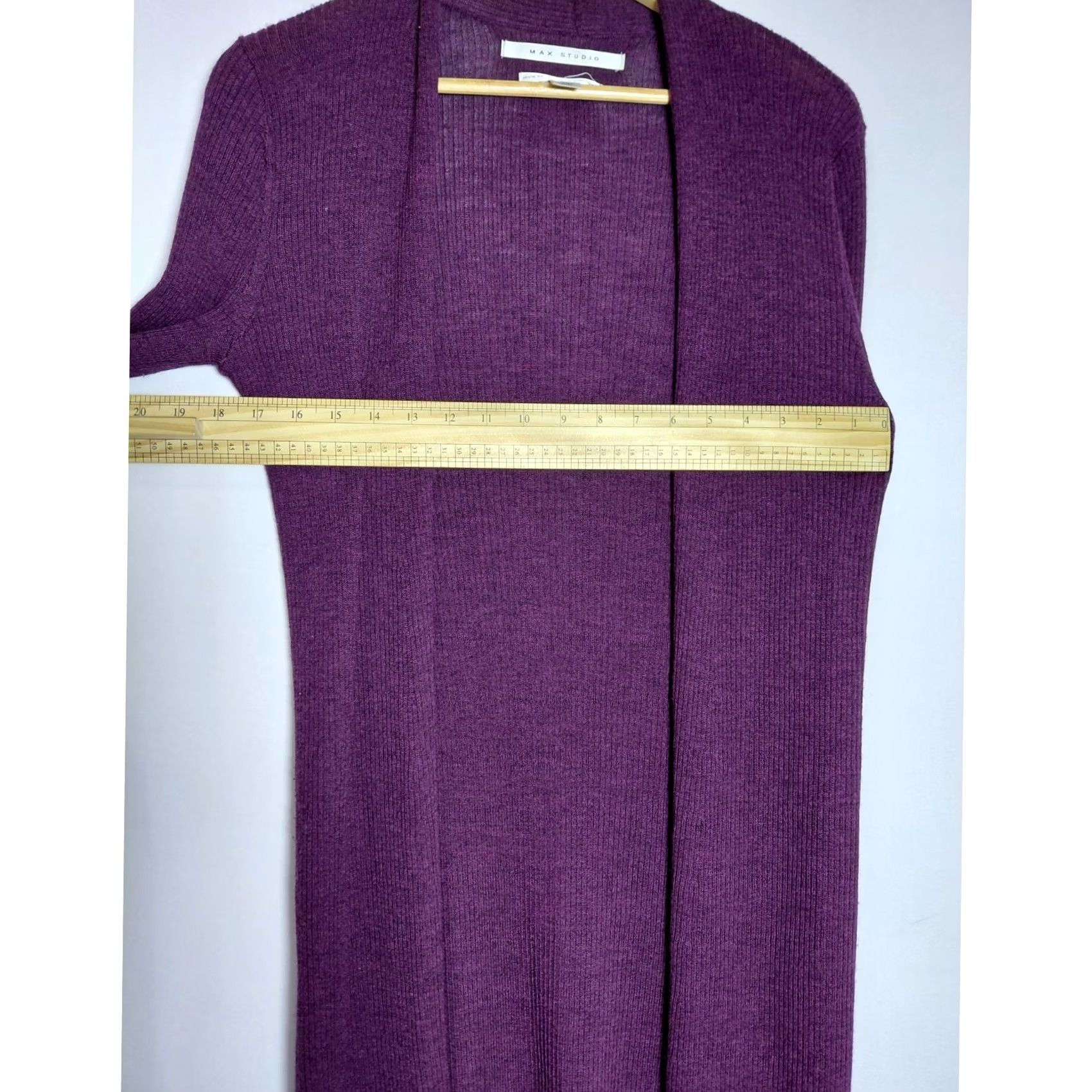 Vintage Max Studio Cardigan Women Size M Purple Merino Wool Knit Size M / US 6-8 / IT 42-44 - 7 Thumbnail
