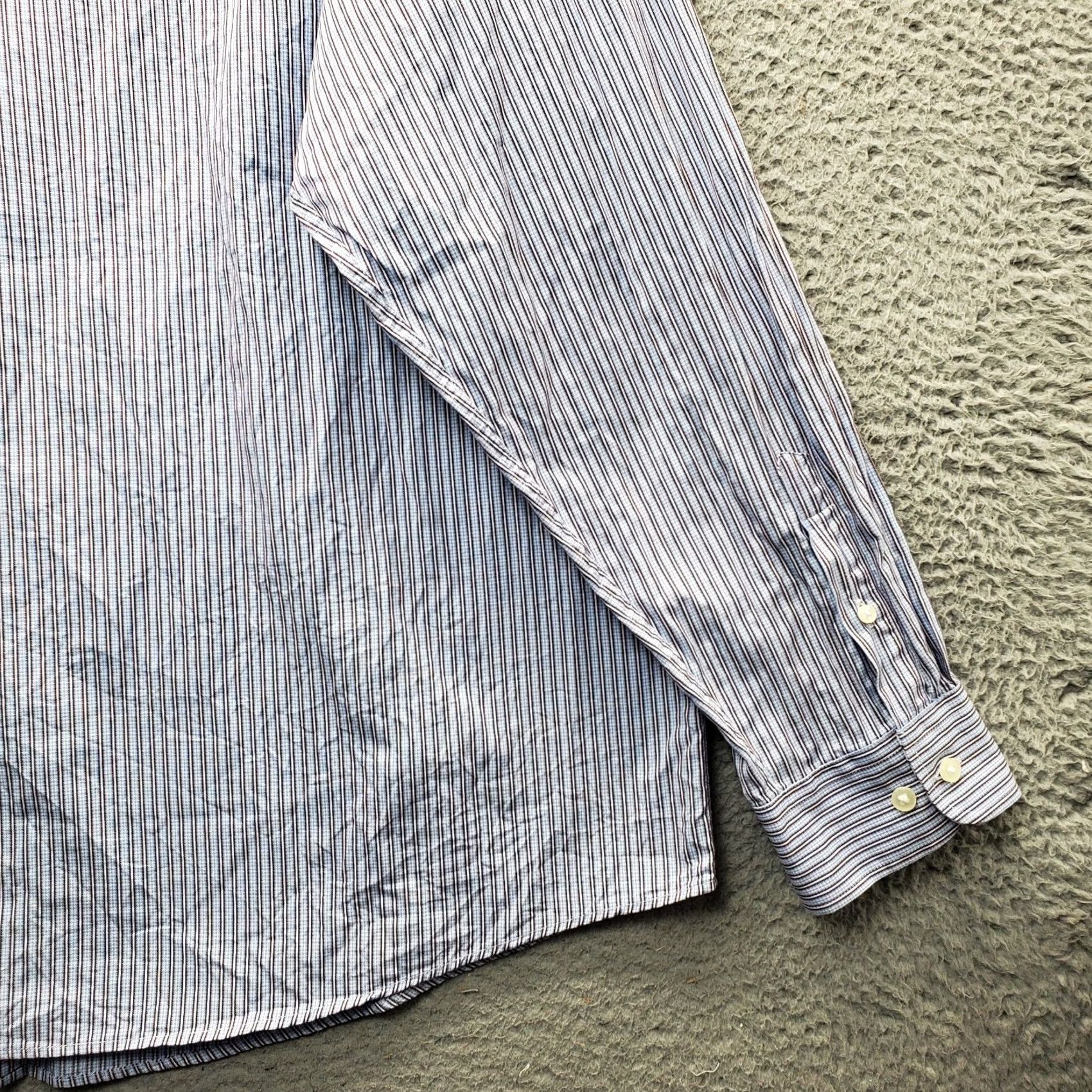 Pronto Uomo Pronto Uomo Shirt Mens 3X Multicolor Striped Relaxed Button-Up Chest Pocket Collared Shirt Size 3X Mens Size US XXL / EU 58 / 5 - 8 Thumbnail