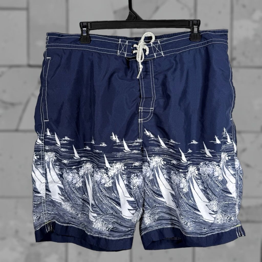 Reyn Spooner Reyn Spooner 100% Polyester Blue Swim Trunks Mens Size XL Size US 36 / EU 52 - 1 Thumbnail