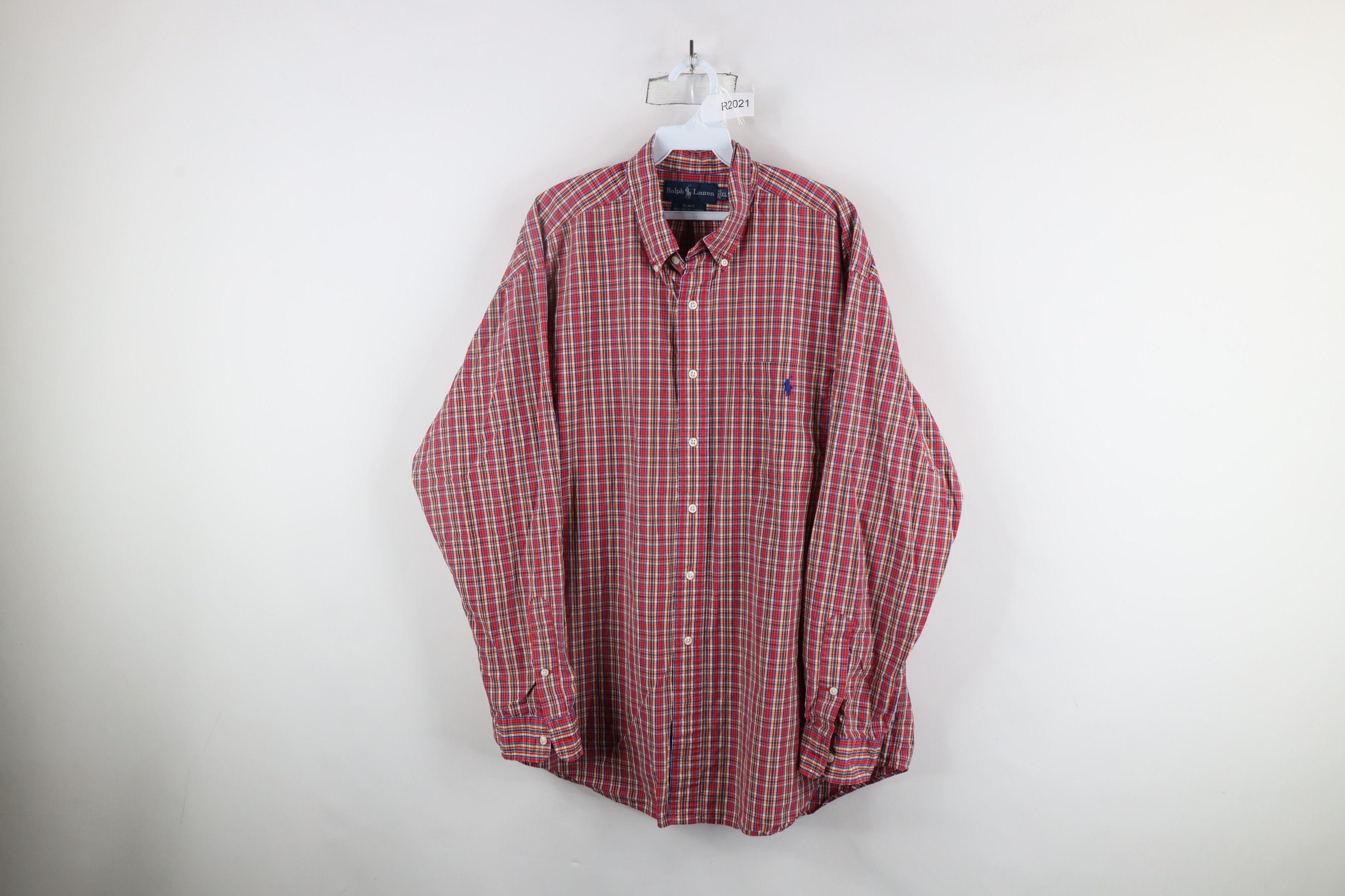 Ralph Lauren × Vintage Vintage 90s Ralph Lauren Rainbow Plaid Button Down Shirt Size US XL / EU 56 / 4 - 1 Thumbnail