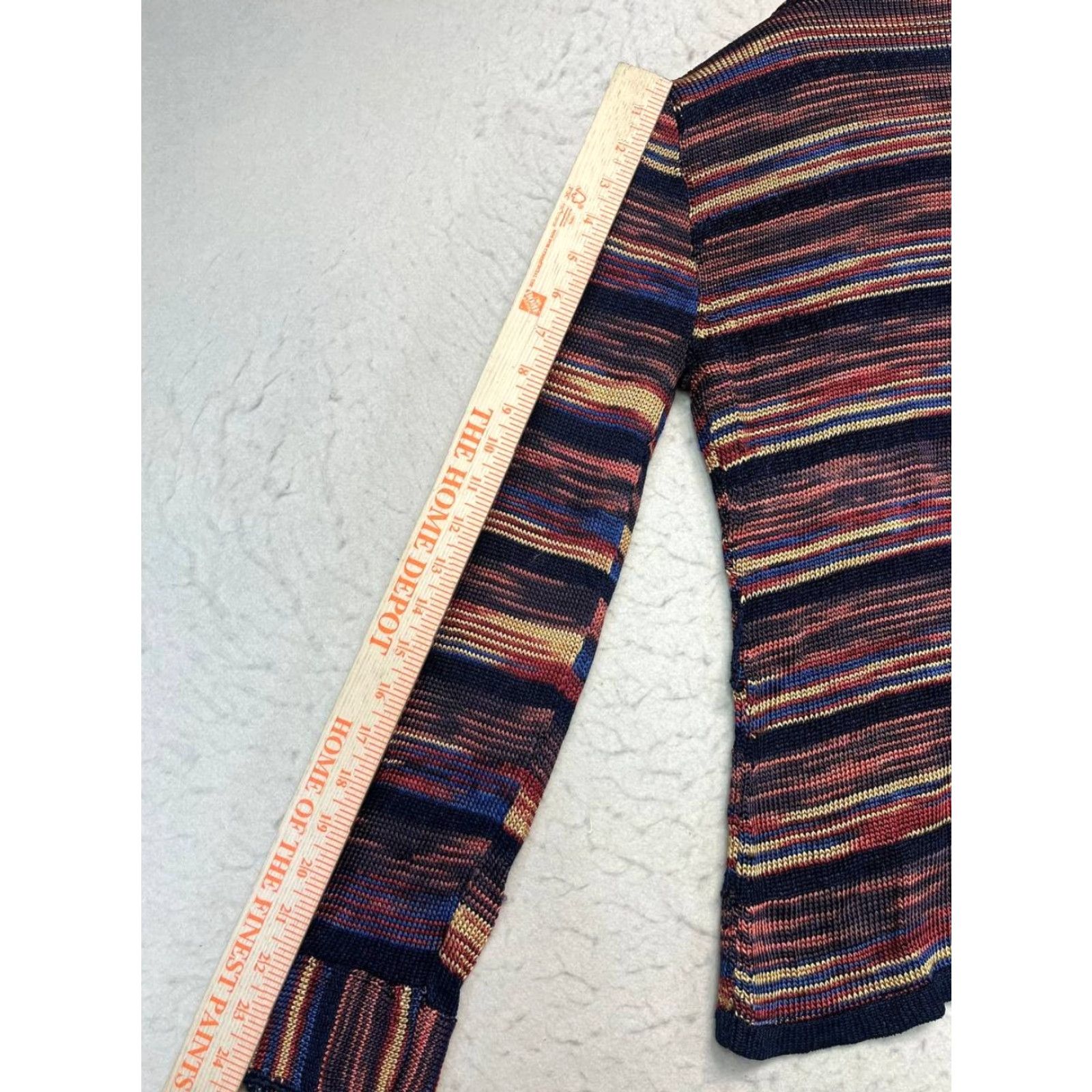 Vintage Tamara Catz Brown Tribal Swater Striped Zip Up Women Size Small Heavy Size S / US 4 / IT 40 - 3 Thumbnail
