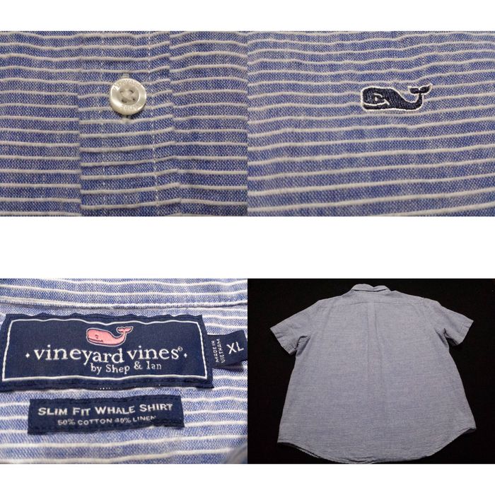Vineyard Vines Shirt Adult Small Blue Short Sleeve Whale Logo 100% Cotton  Mens