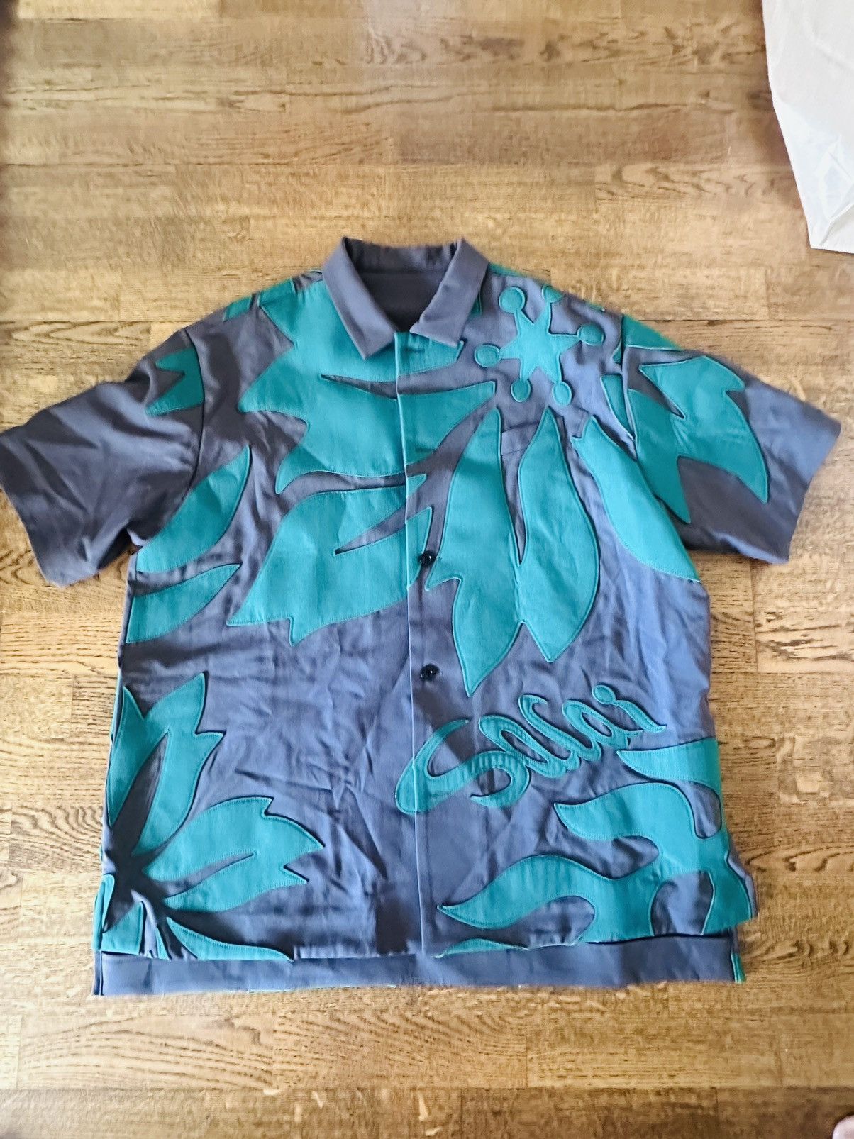Sacai Sacai Floral Embroidered Patch Shirt | Grailed