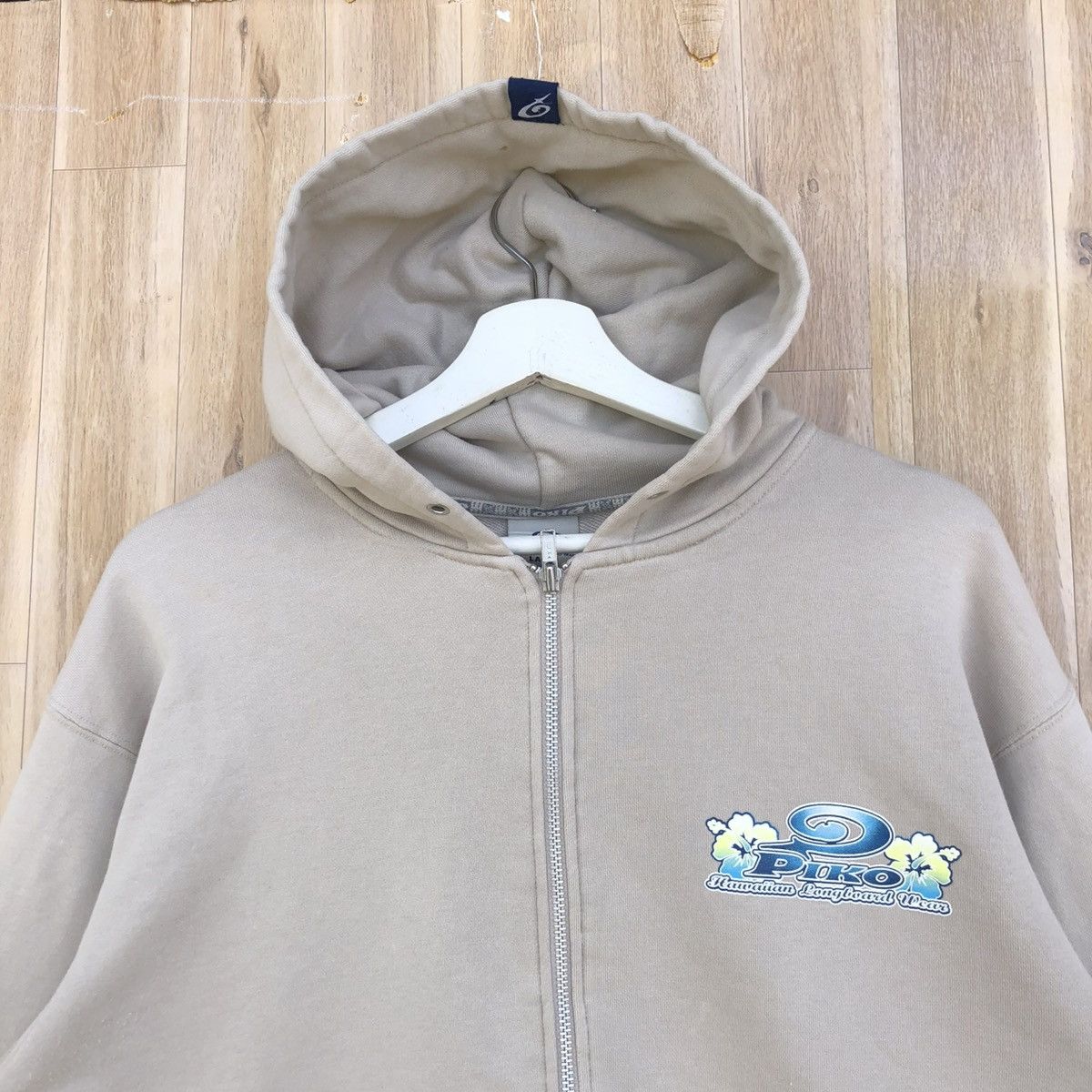 Vintage Vintage 90s Piko Hawaiian Longboard Wear Hoodie Zipper Size US L / EU 52-54 / 3 - 6 Thumbnail