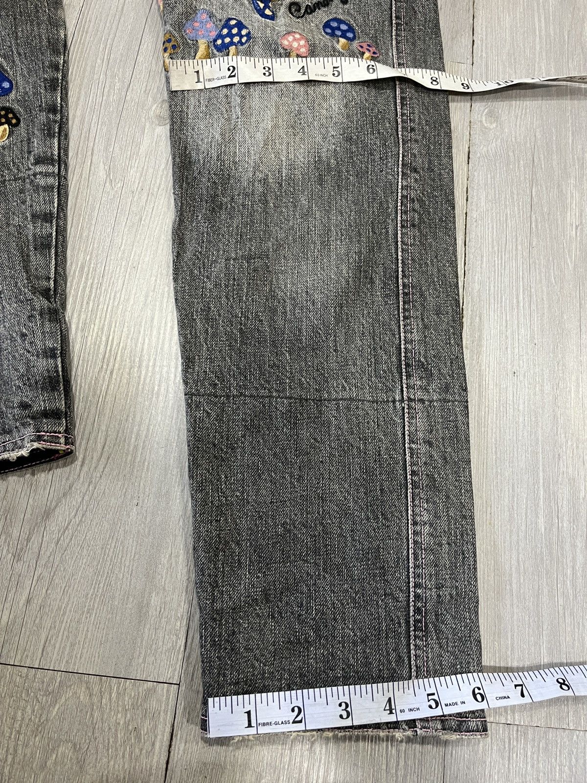 Hysteric Glamour Vintage candy stripper jeans with embroidery Cat & Rabbit Size US 29 - 11 Thumbnail