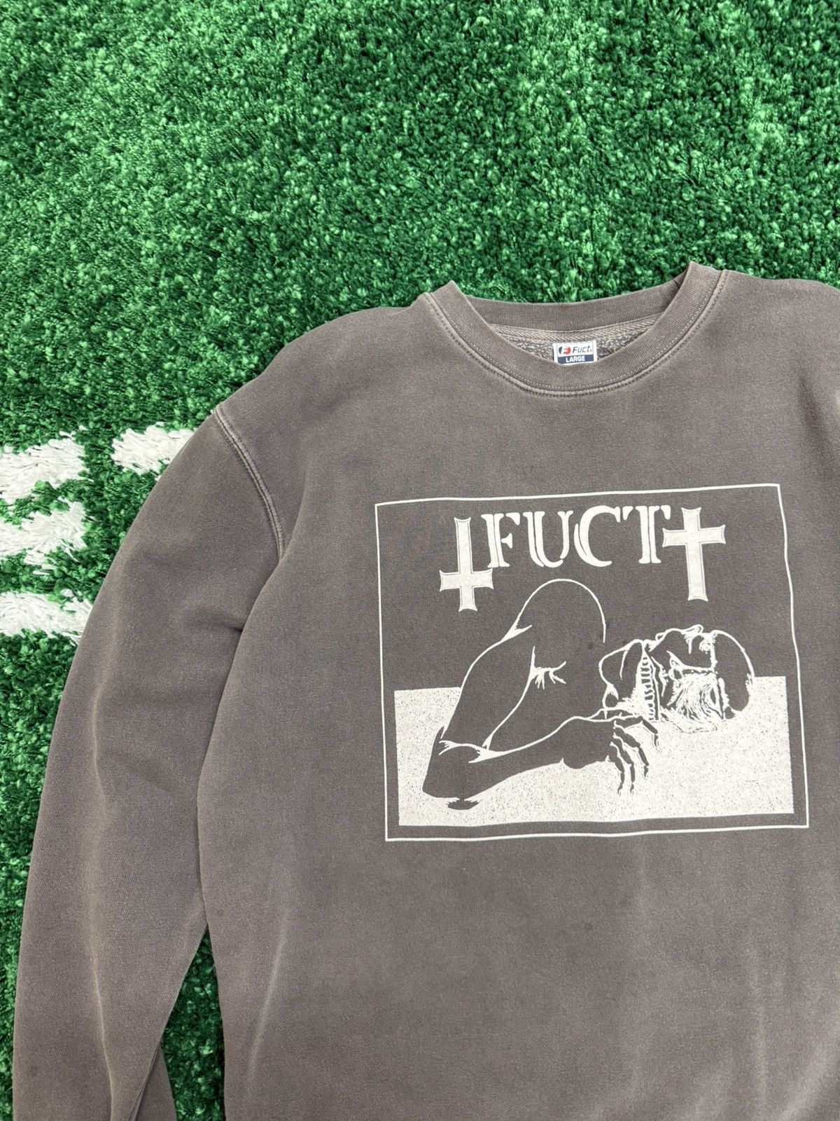 FUCT Fuct Flipped Cross Beheading Sweatshirt Grey Large Size US L / EU 52-54 / 3 - 3 Thumbnail