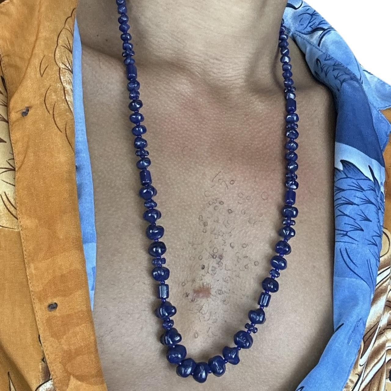 Jewelry Long Blue Chunky Beaded Necklace Size ONE SIZE - 2 Thumbnail