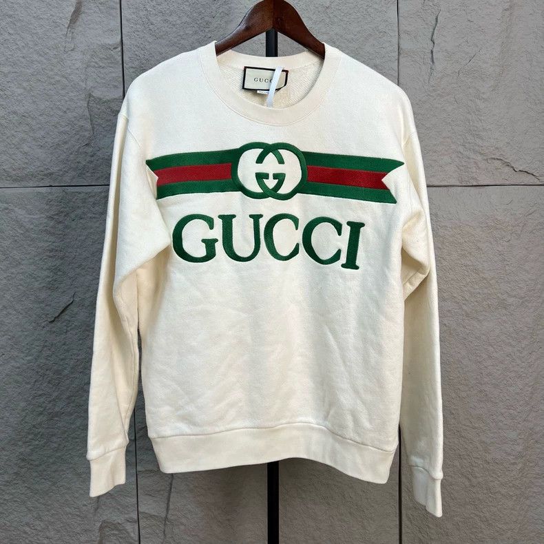 Gucci Gucci Red and green belt beige double G embroidered sweatsh Size US S / EU 44-46 / 1 - 1 Thumbnail