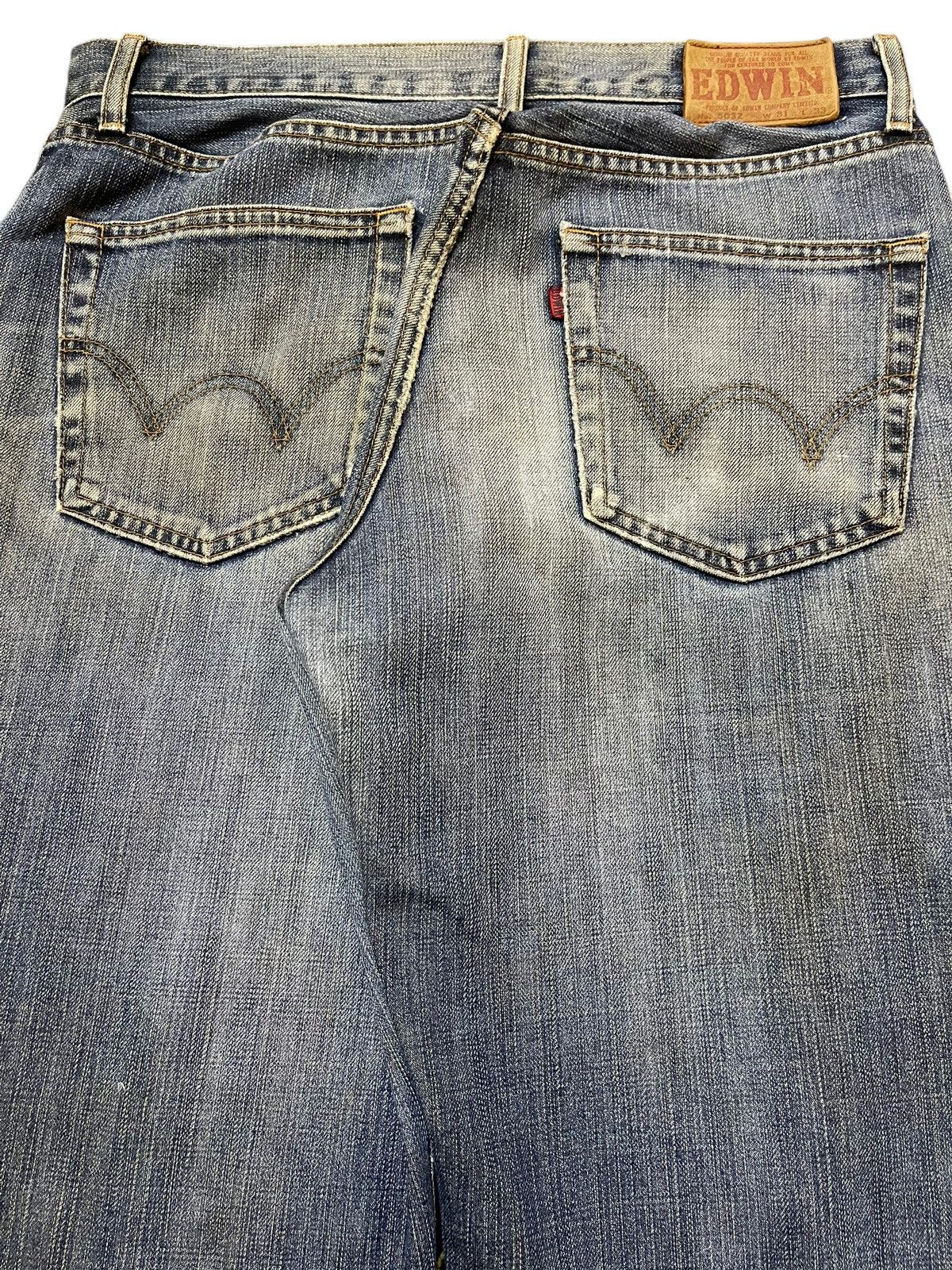 Edwin Vintage Edwin 503z Blue Faded Wash Distress Baggy Jeans Size US 31 - 6 Thumbnail