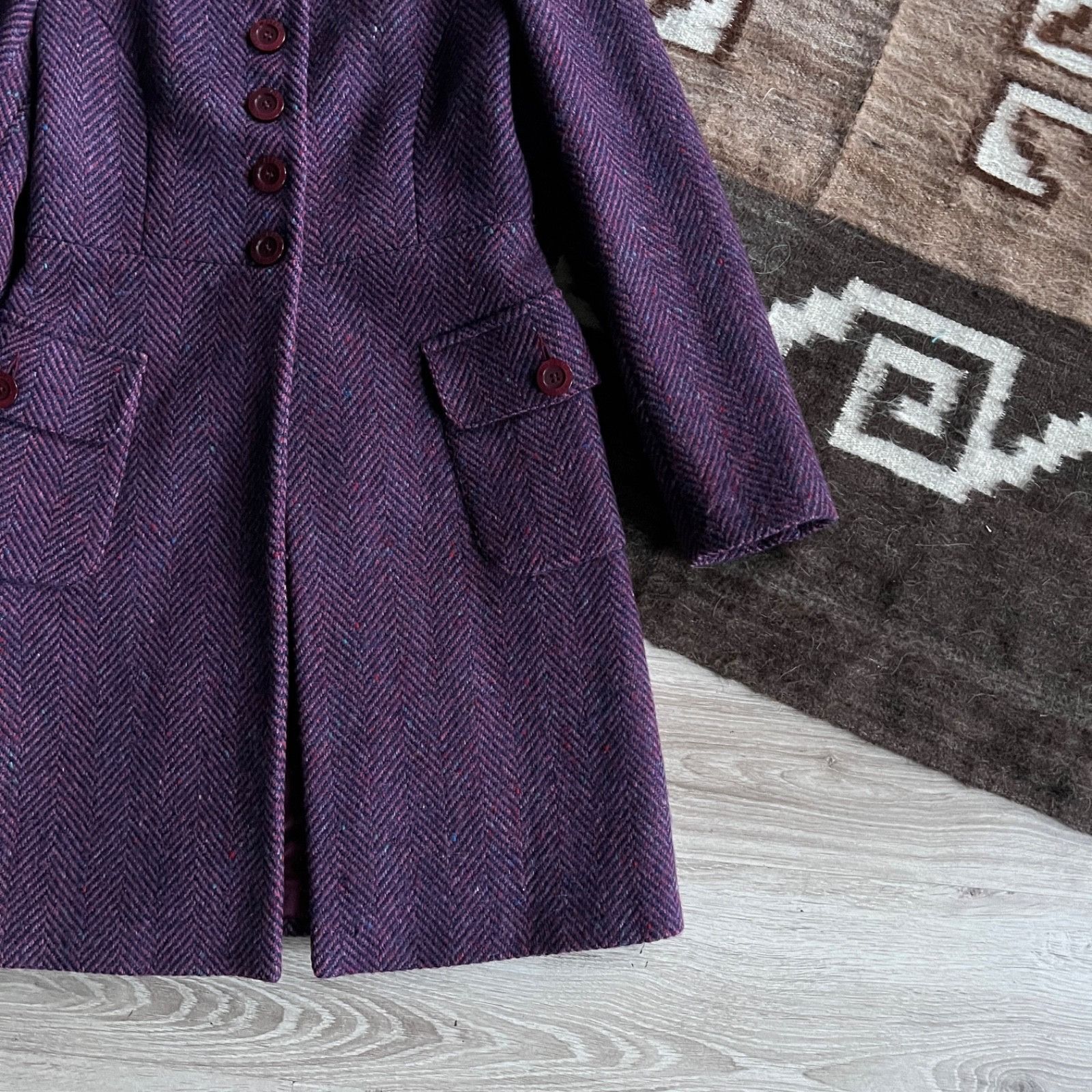 Moschino Moschino Jeans Vintage Herringbone Wool Coat 9729AC Size S / US 4 / IT 40 - 10 Thumbnail